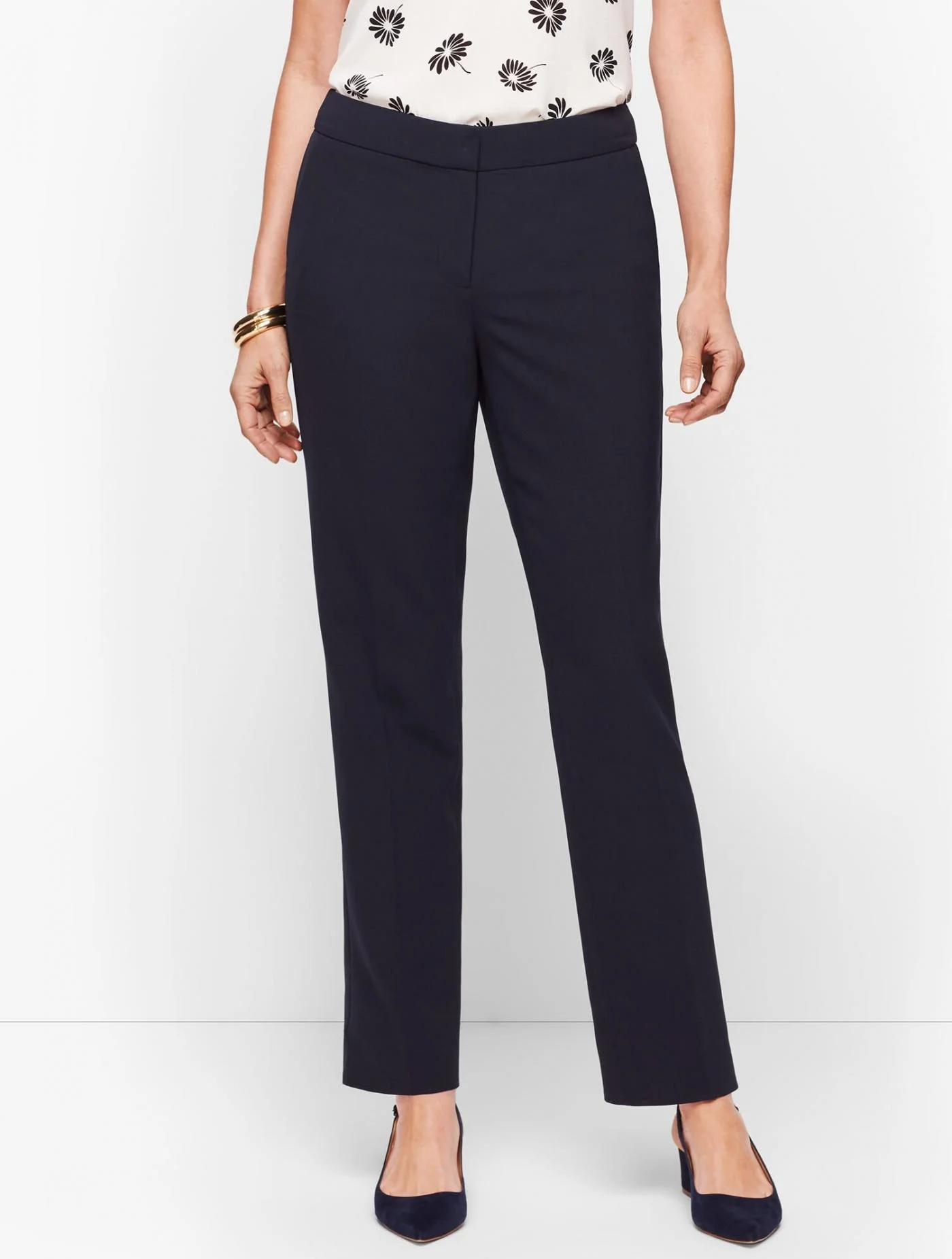 Pants | Stretch Crepe Straight Leg Pants INDIGO BLUE &#8211; Talbots Womens