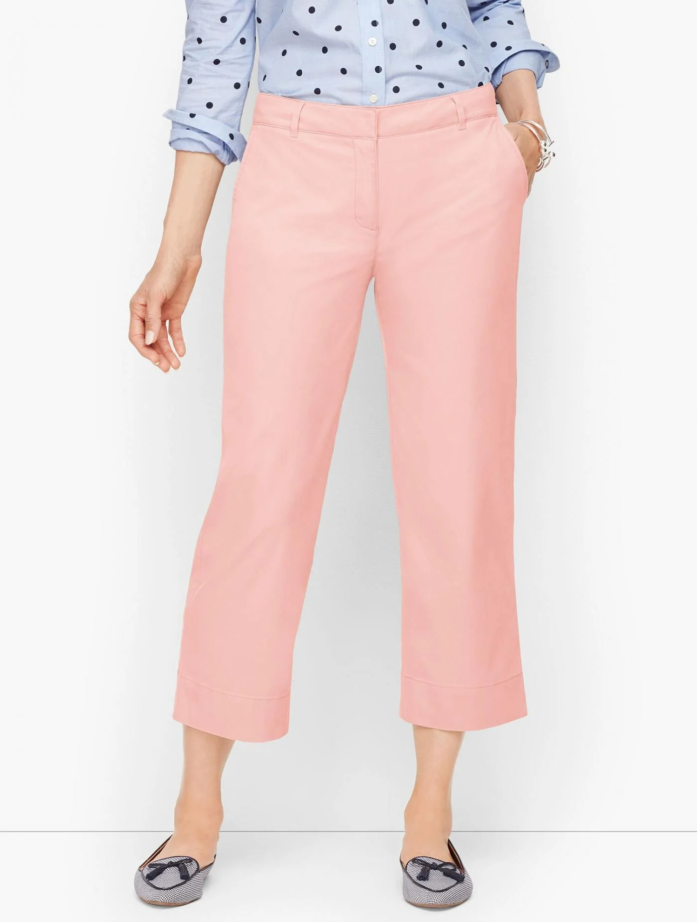 Pants | Twill Wide Leg Crops FROSTED ROSE &#8211; Talbots Womens