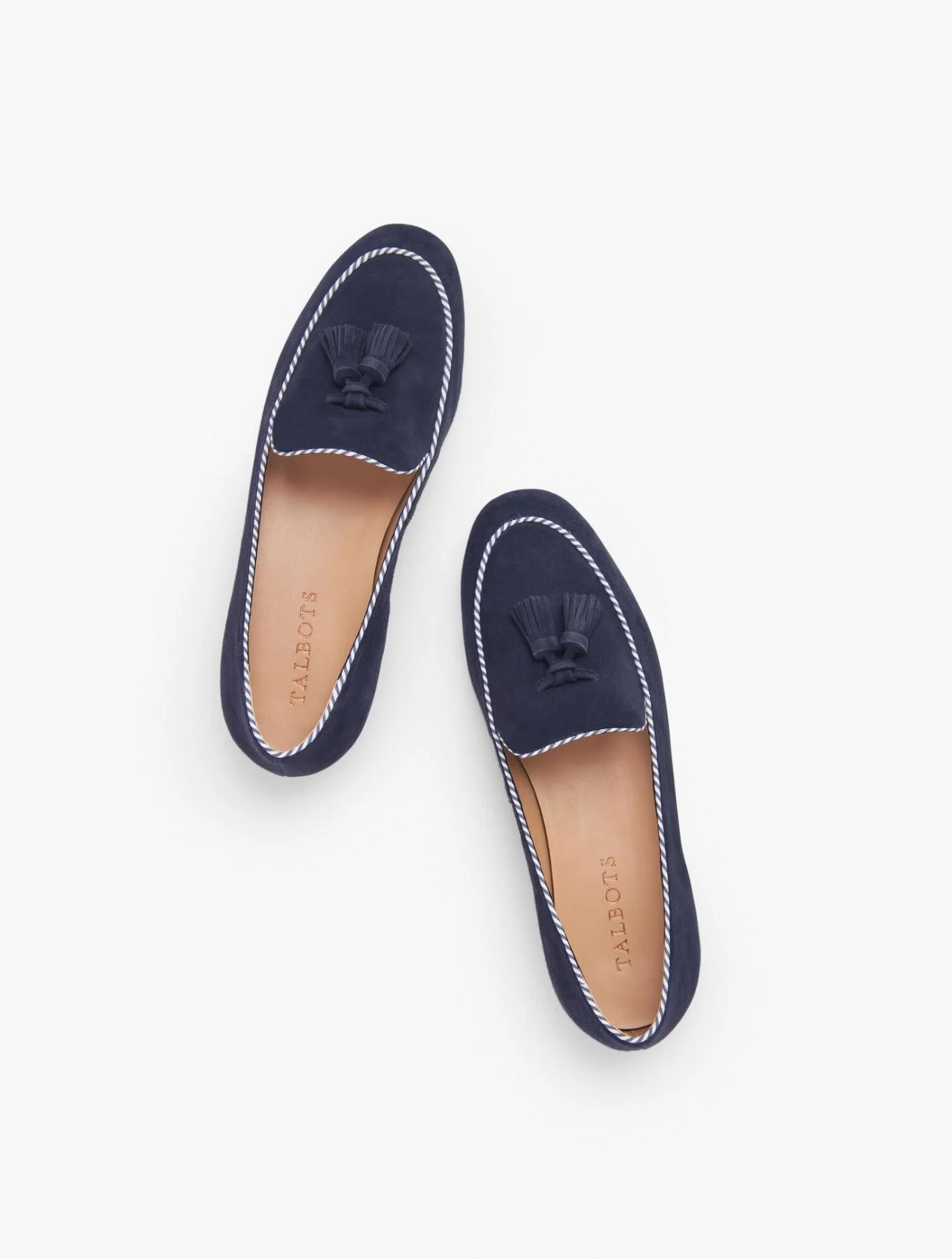 Flats | Cassidy Tasseled Loafers &#8211; Suede INDIGO BLUE &#8211; Talbots Womens