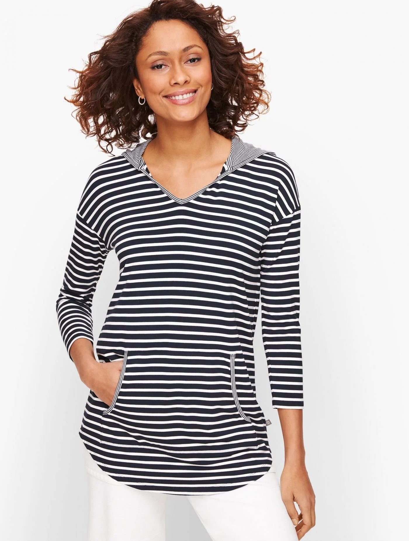 Tees and Knits | UPF 50+ Hooded Tunic INDIGO BLUE &#8211; Talbots Womens