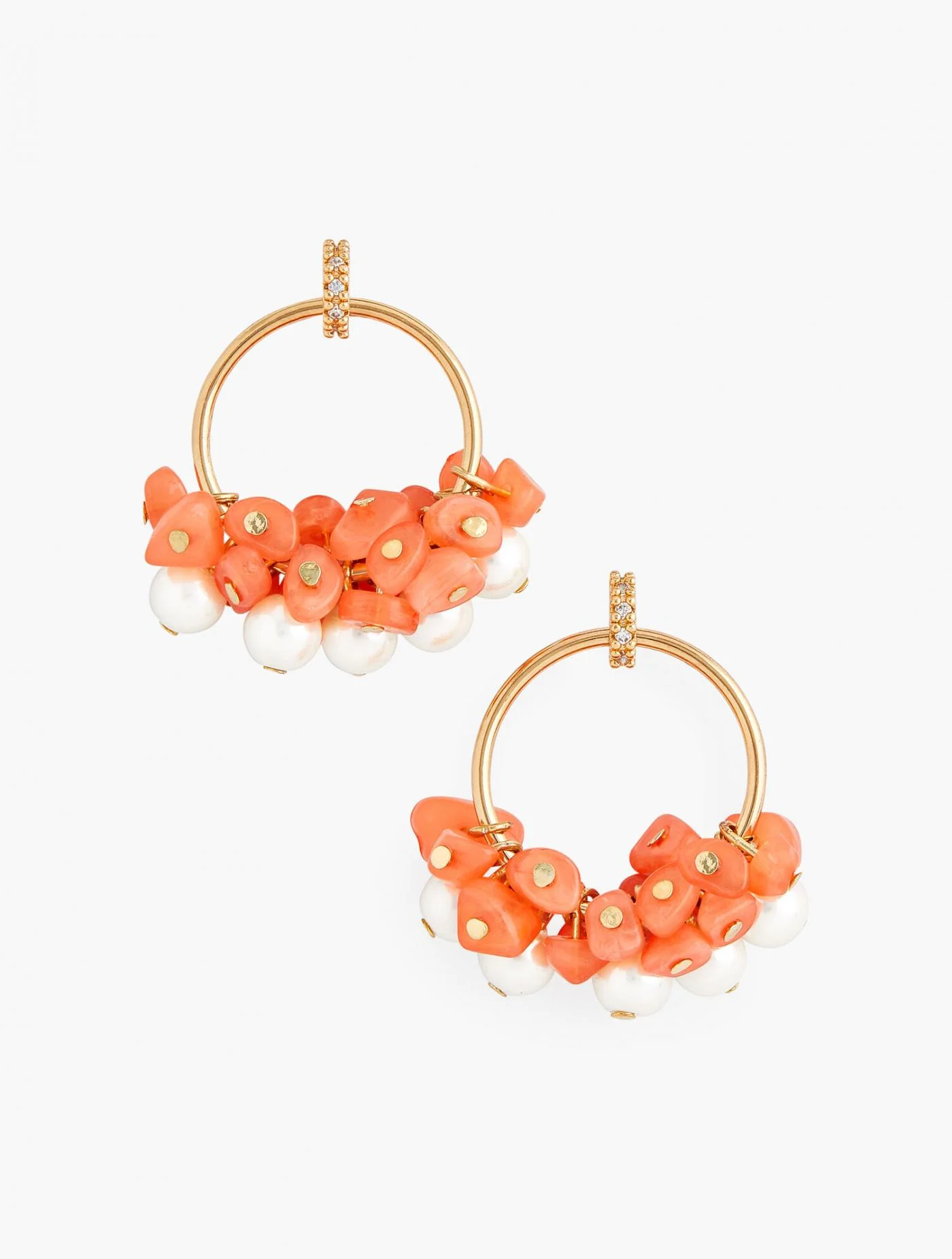 Jewelry | Beach Beads Hoop Earrings CORAL BUFF MULTI &#8211; Talbots Womens