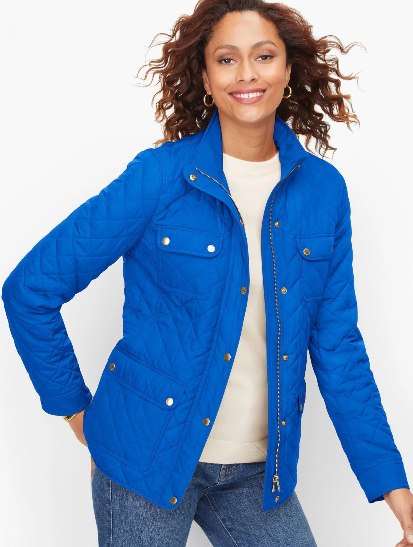 Jackets and Outerwear | Quilted Jacket BRETON BLUE &#8211; Talbots Womens