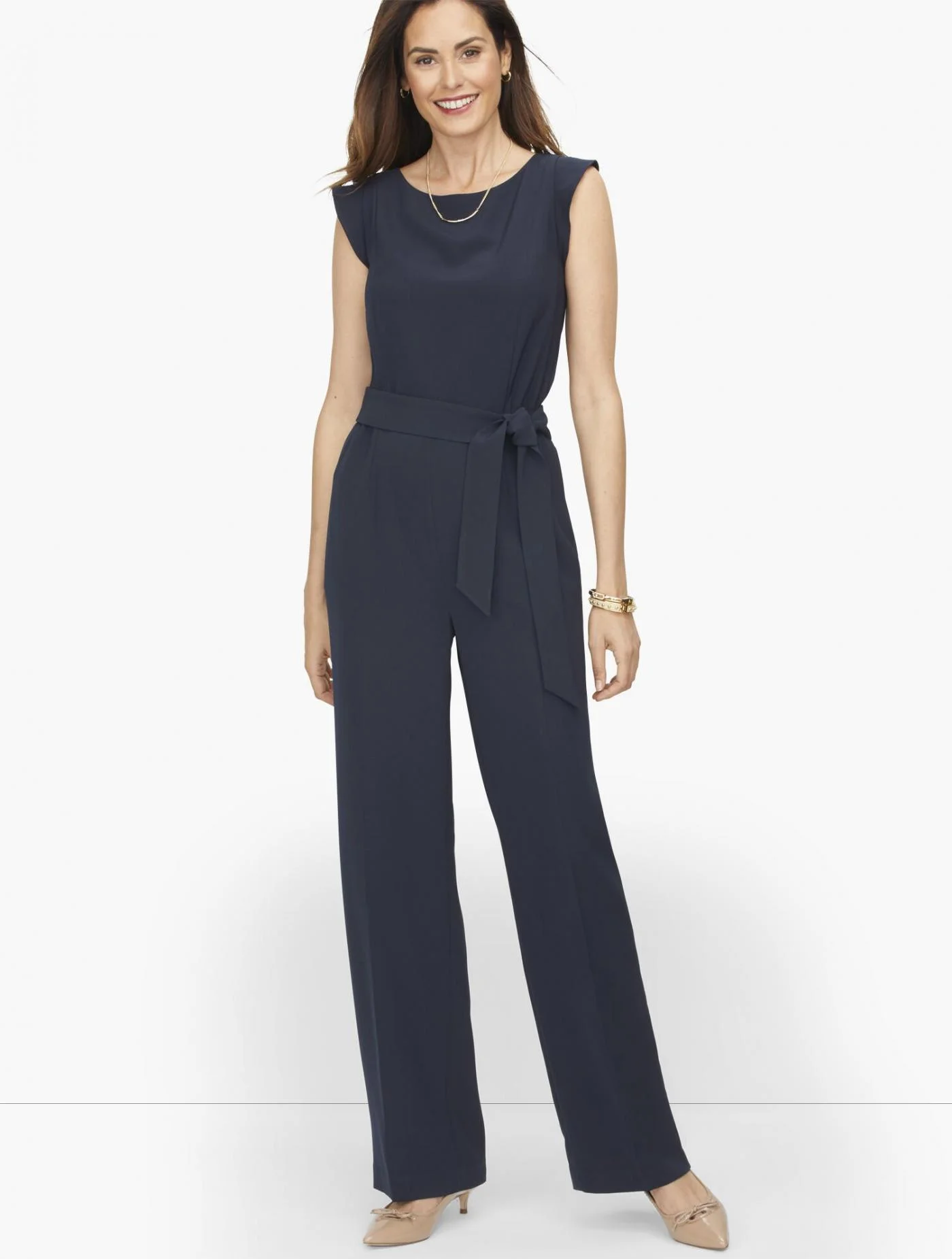 Dresses | Stretch Crepe Jumpsuit NIGHT BLUE &#8211; Talbots Womens