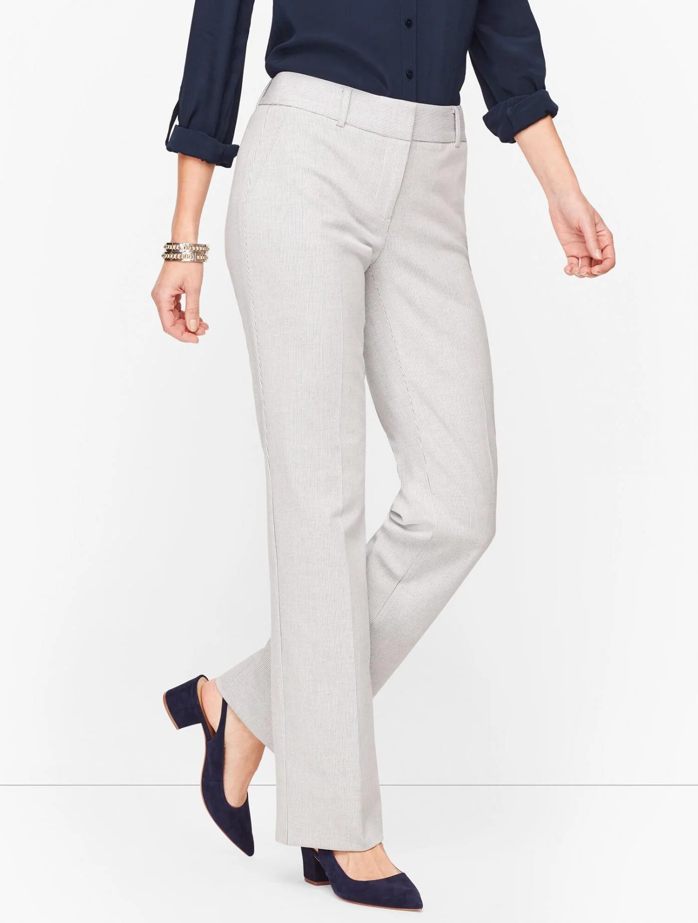 Pants | Talbots Newport Pants &#8211; Stripe BLACK/IVORY &#8211; Talbots Womens