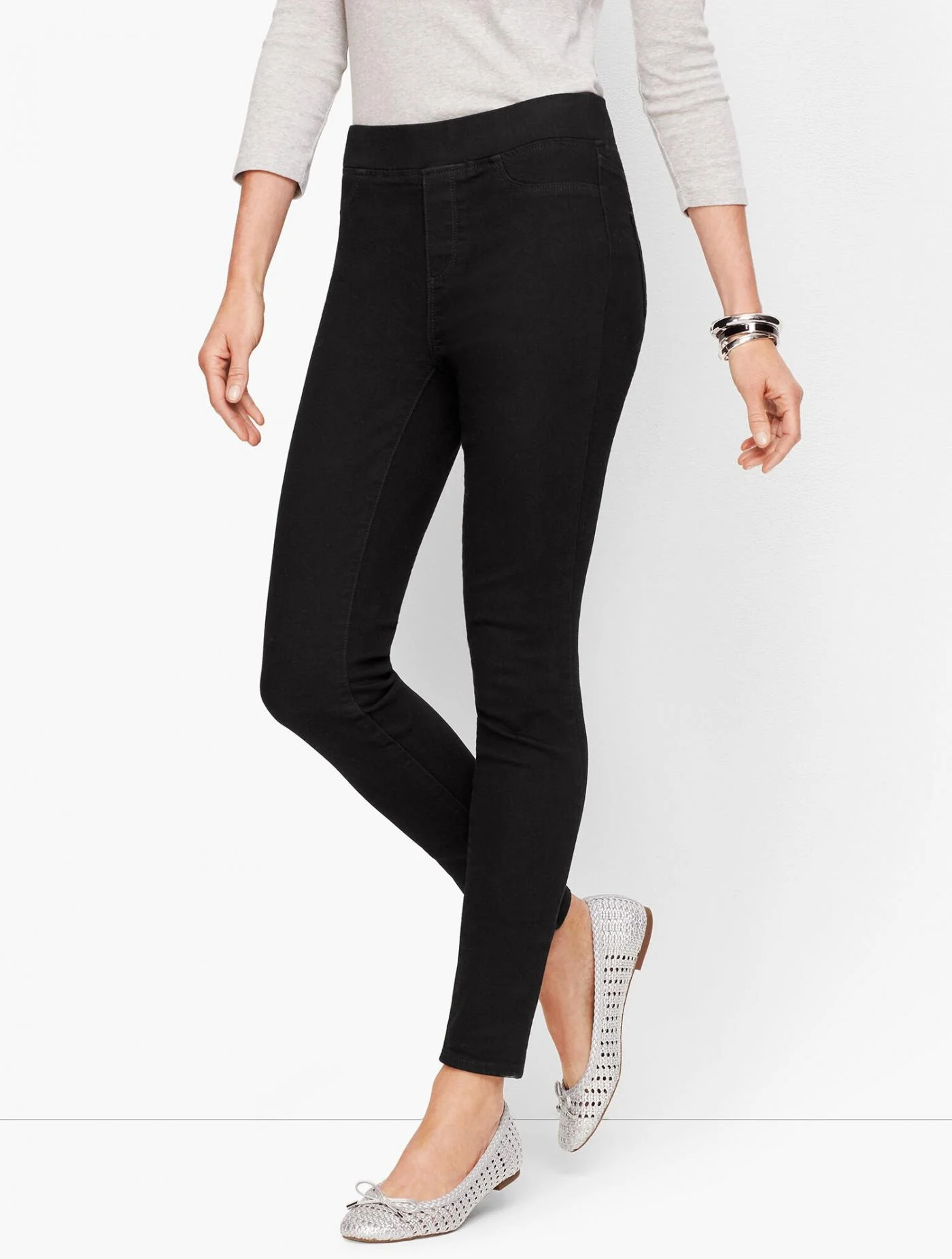 Jeans | Sculpt Pull-On Denim Jeggings &#8211; Black BLACK &#8211; Talbots Womens