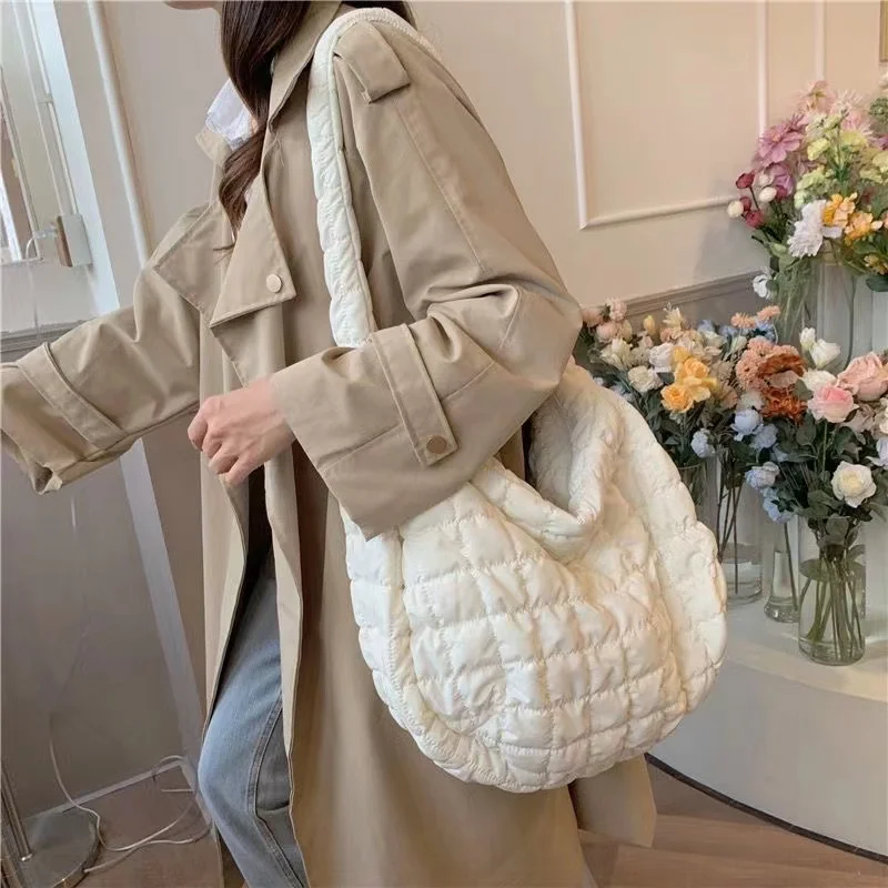 Korean Cloud Soft Crossbody Bag Pleated Cloud Underarm Bag Large Capacity Crossbody Bag Commuting Pl