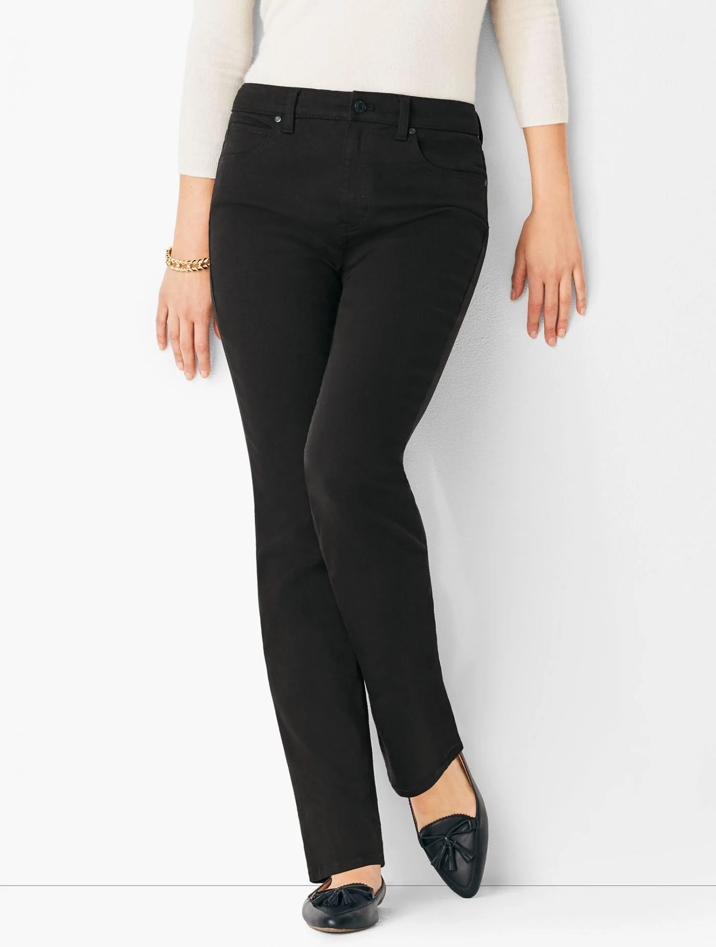 Jeans | High-Waist Straight-Leg Jeans &#8211; Black BLACK &#8211; Talbots Womens