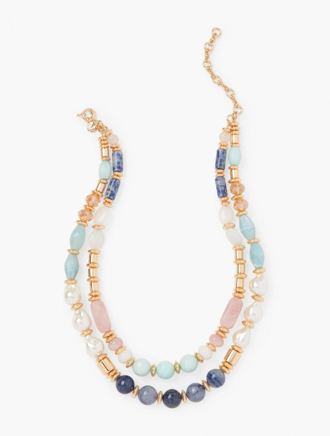 Jewelry | Double Strand Mixed Bead Necklace BLUE BLOSSOM &#8211; Talbots Womens