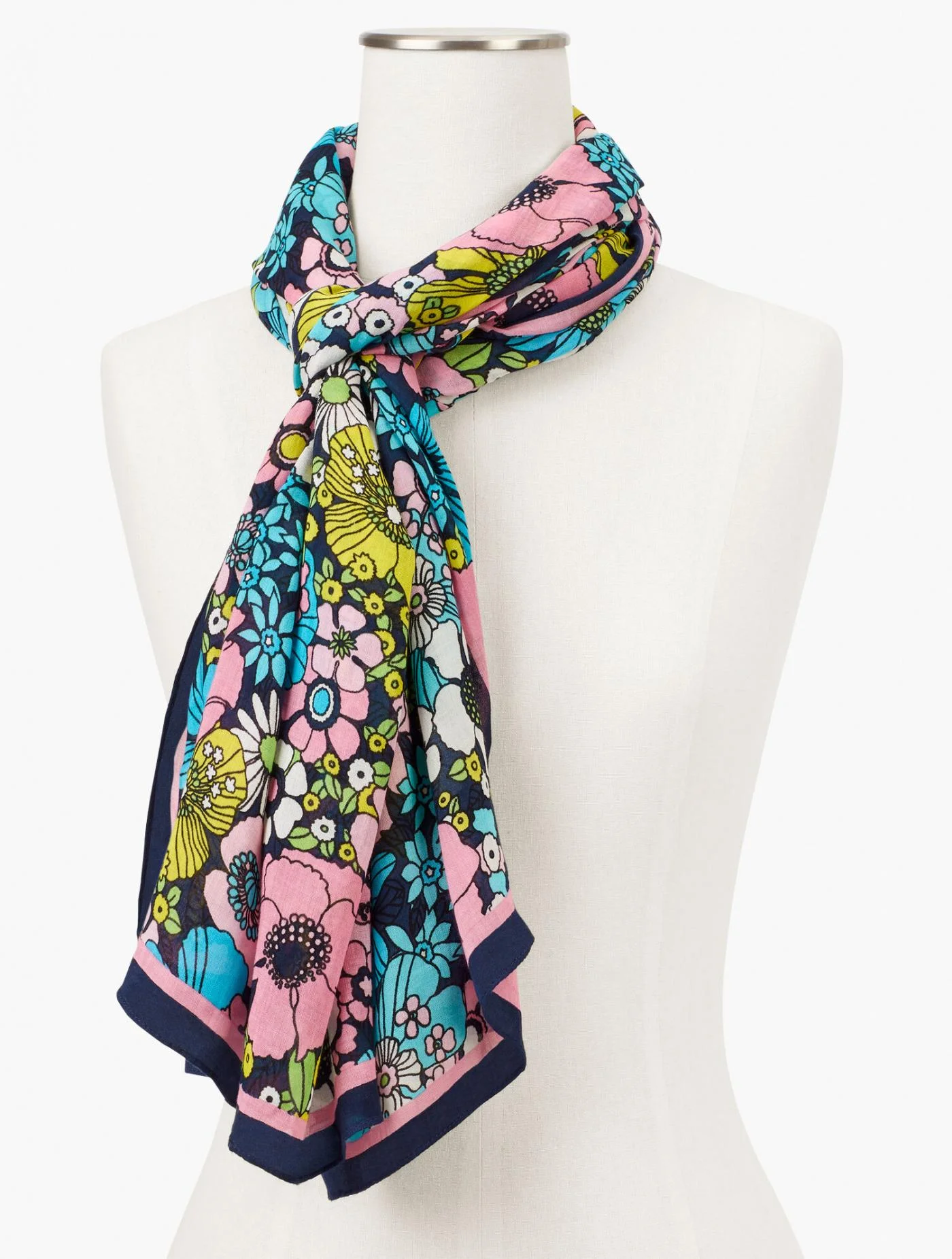 Scarves | Layered Floral Oblong Scarf INDIA INK MULTI &#8211; Talbots Womens