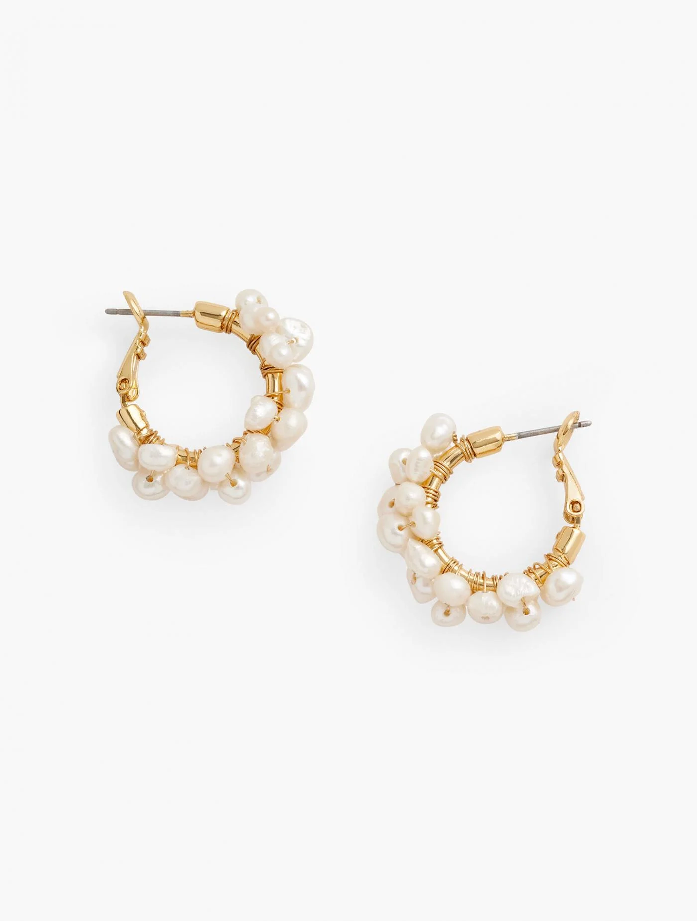 Jewelry | Clustered Freshwater Pearl Hoop Earrings IVORY PEARL &#8211; Talbots Womens