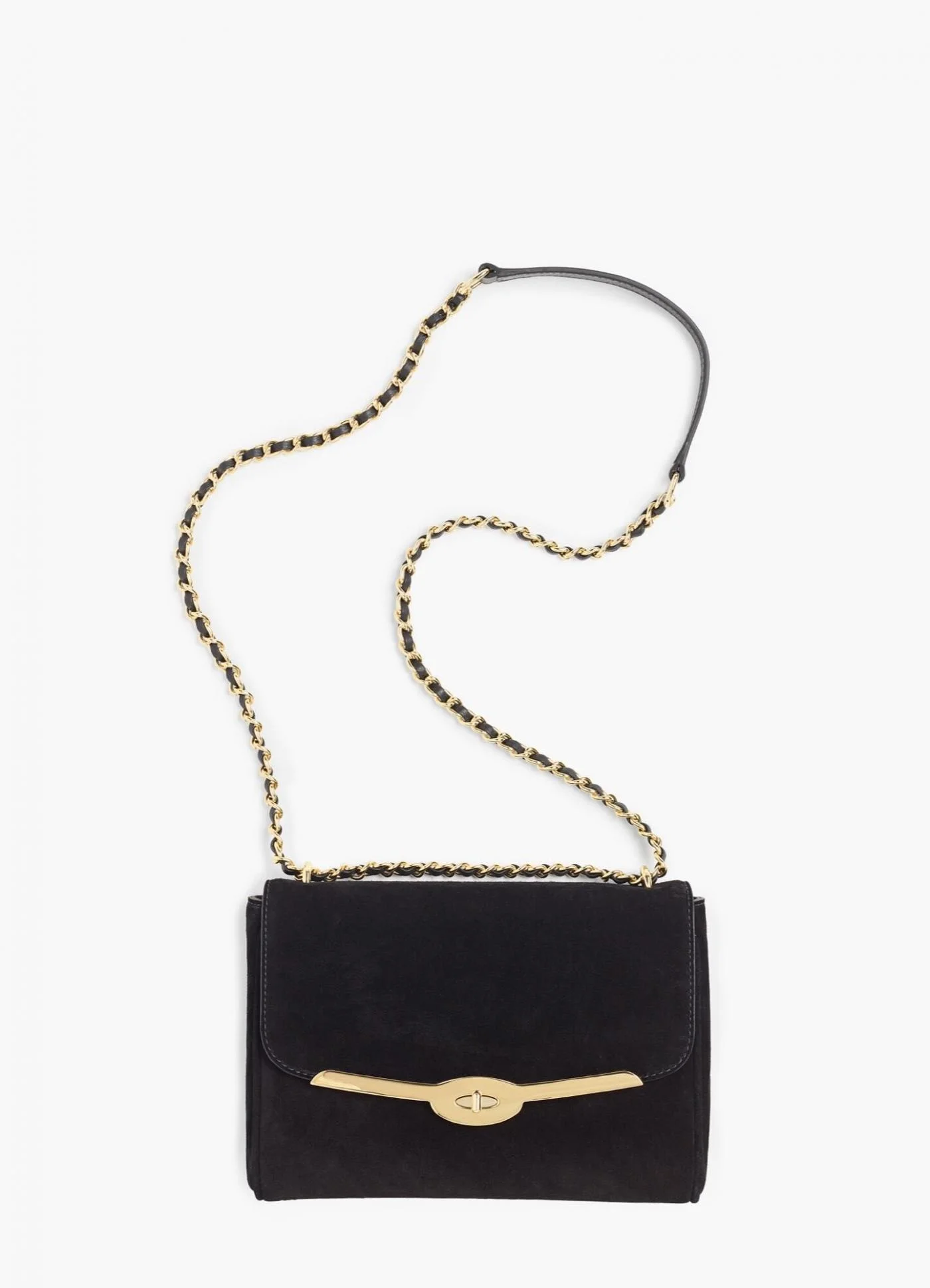 Handbags | Chain Strap Shoulder Bag &#8211; Suede BLACK &#8211; Talbots Womens