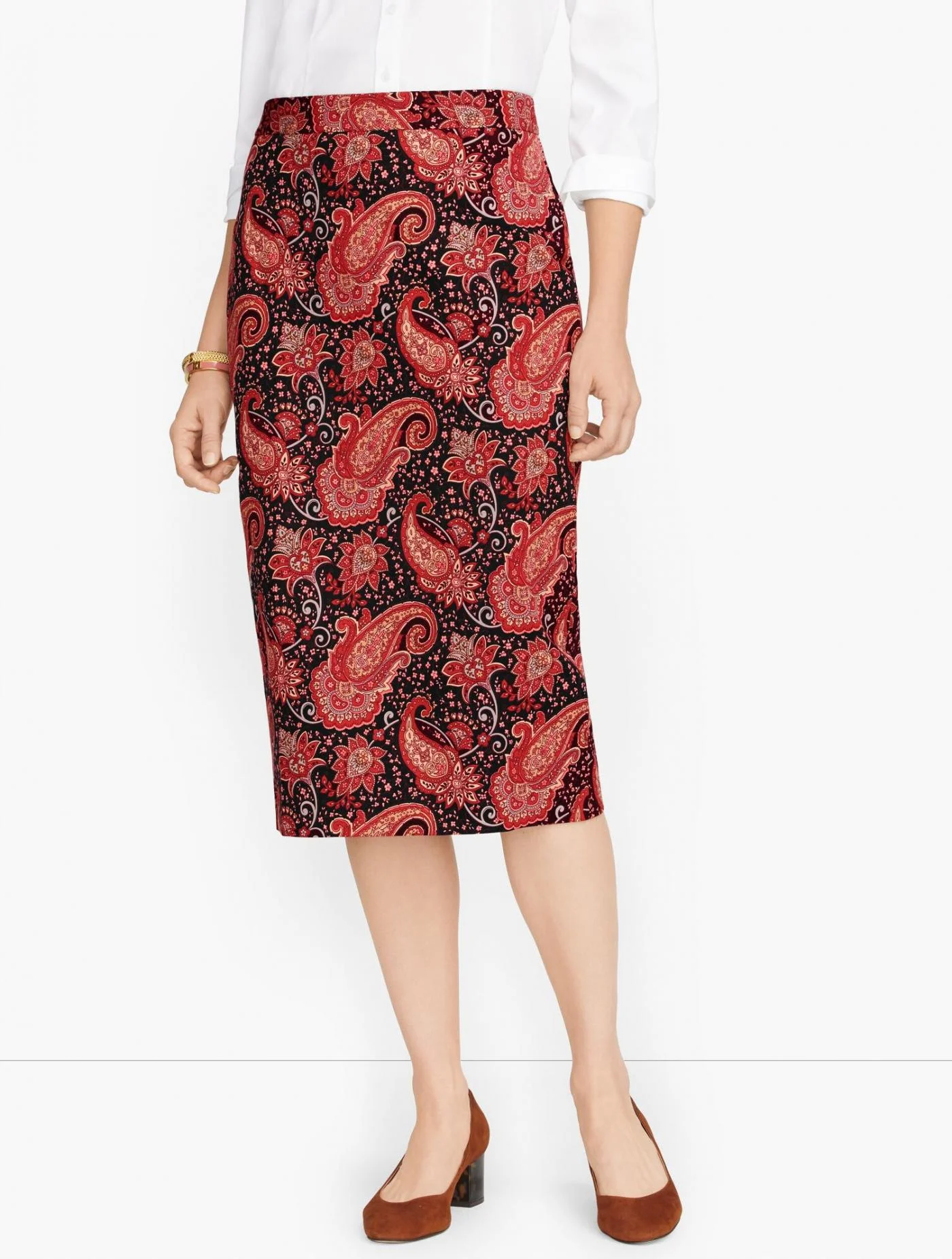 Skirts | Paisley Pencil Skirt BLACK MULTI &#8211; Talbots Womens