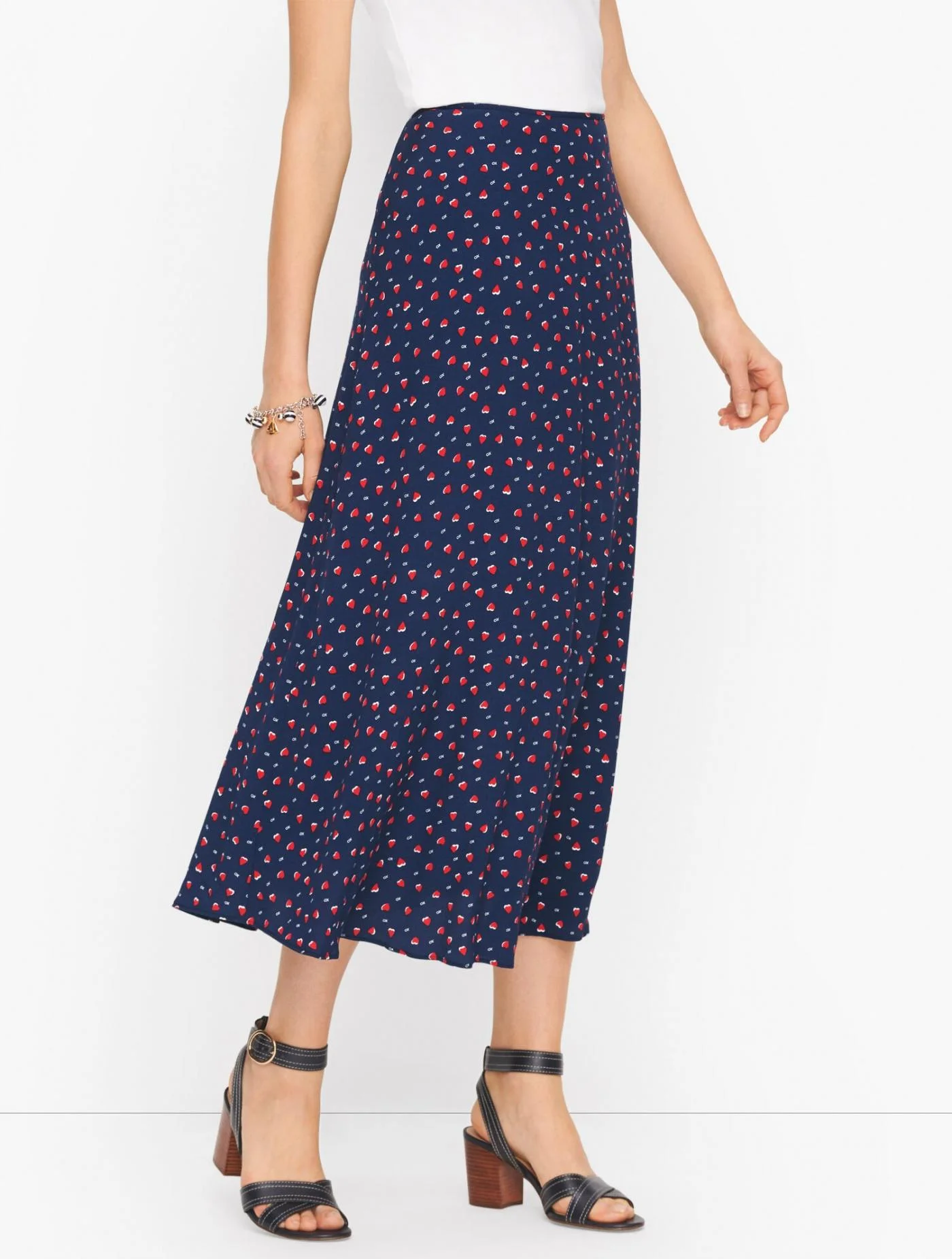 Skirts | Heart Print Skirt INDIA INK/RED POP &#8211; Talbots Womens