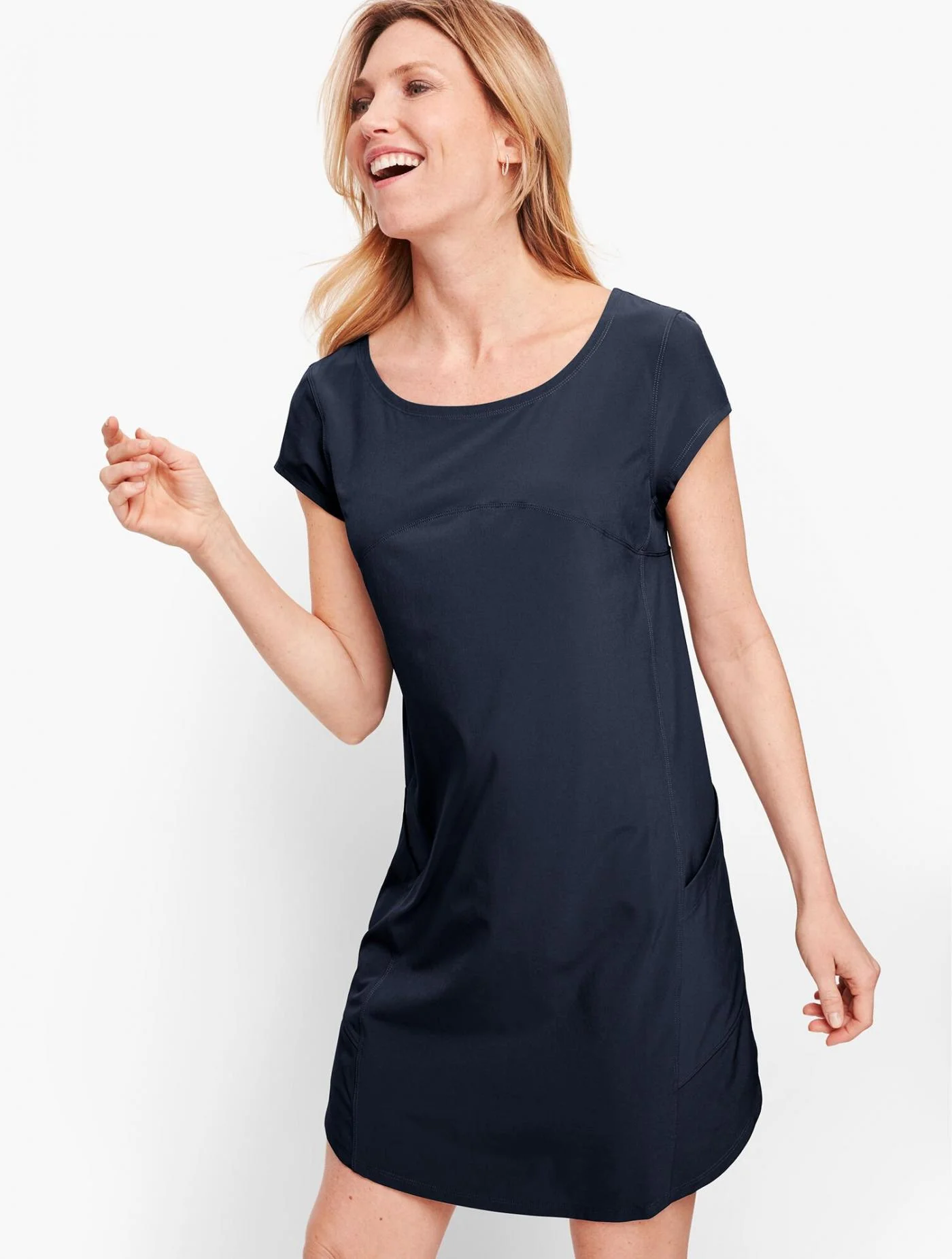 Dresses | Lightweight Stretch Woven Dress INDIGO BLUE &#8211; Talbots Womens