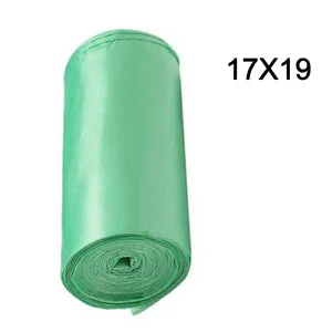 1581 Green Compostable Corn Starch Garbage Bags (17" x 19")