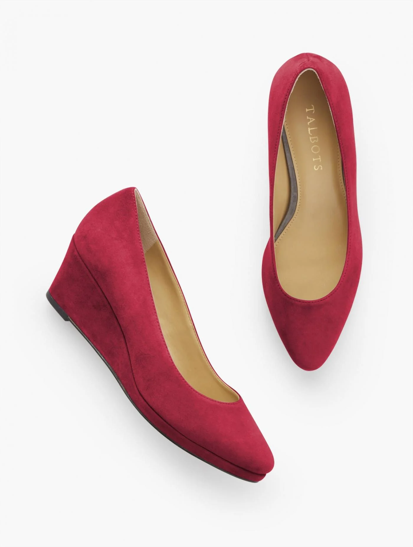 Heels | Lacey Platform Wedges &#8211; Suede RED POP &#8211; Talbots Womens