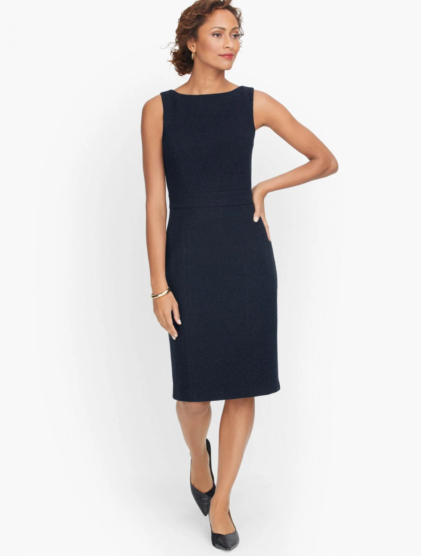 Dresses | Knit Tweed Sheath Dress NAVY/BLACK MELANGE &#8211; Talbots Womens