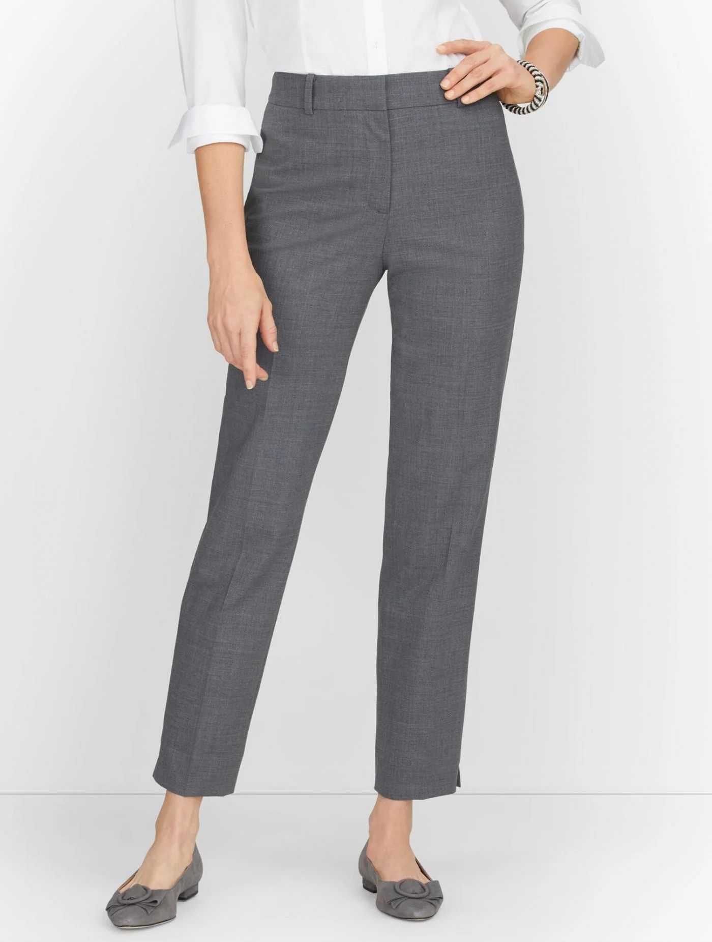 Pants | Luxe Wool Slim Ankle Pants &#8211; Grey M&eacute;lange GREY MELANGE &#8211; Talbots Womens