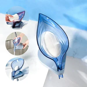 1097 Leaf Shape Soap Box Self Draining Bathroom Soap Holder