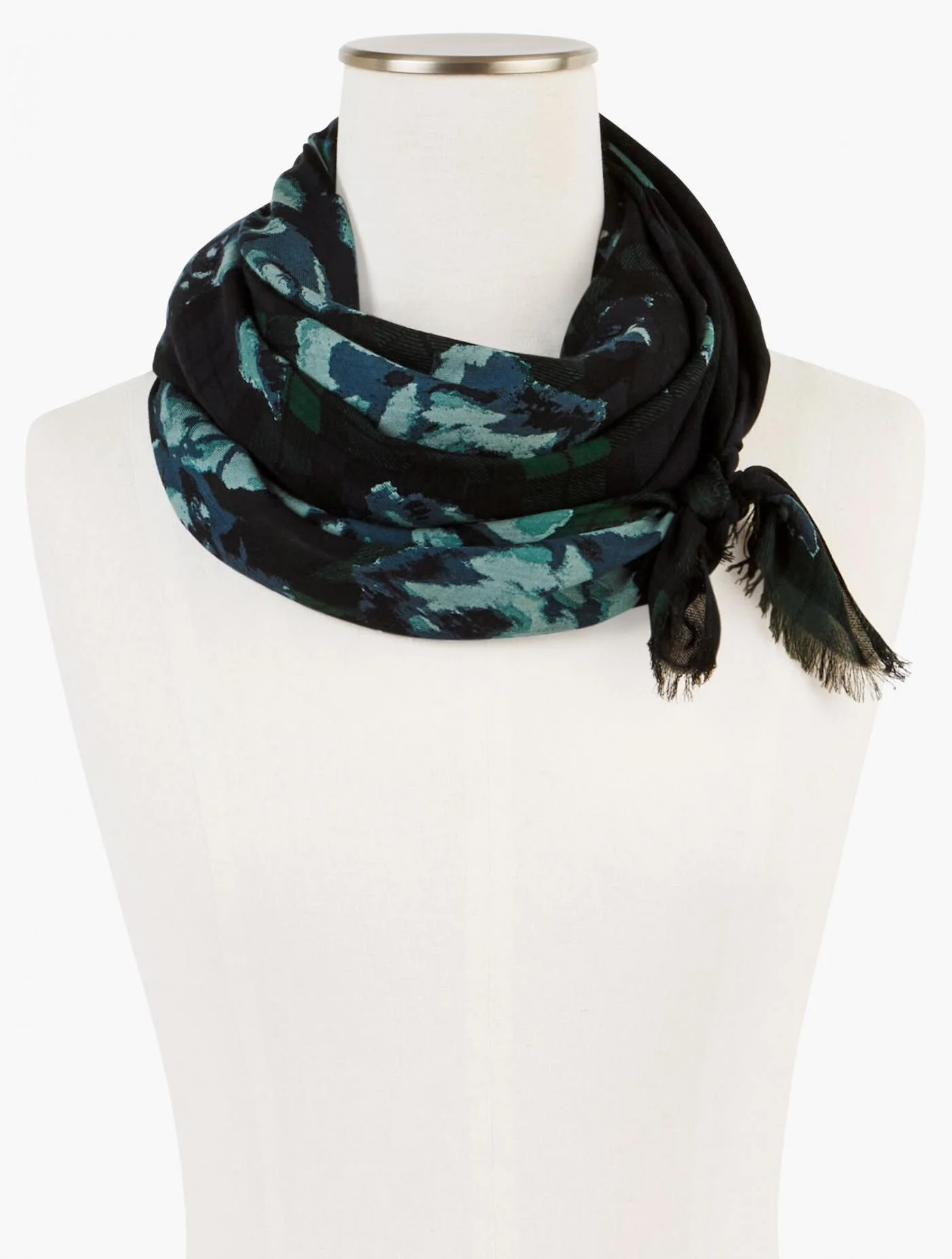 Scarves | Ikat Roses Oblong Scarf BLACK MULTI &#8211; Talbots Womens