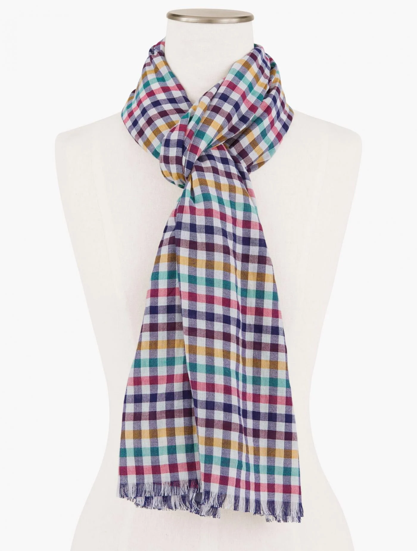 Scarves | Gingham Oblong Scarf IVORY MULTI &#8211; Talbots Womens