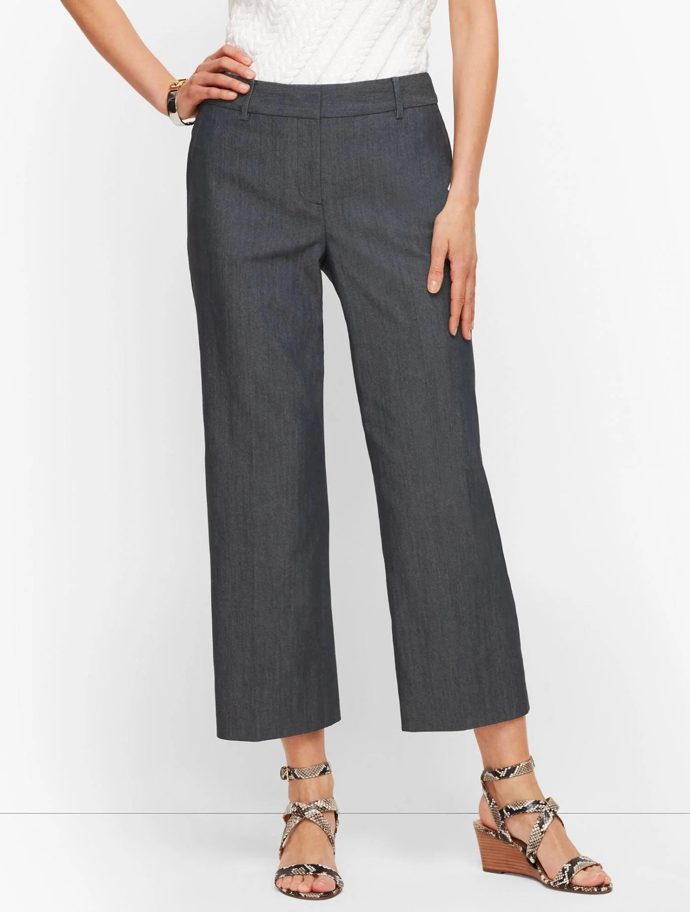 Pants | Straight Leg Crop Pants &#8211; Polished Denim NAVY &#8211; Talbots Womens