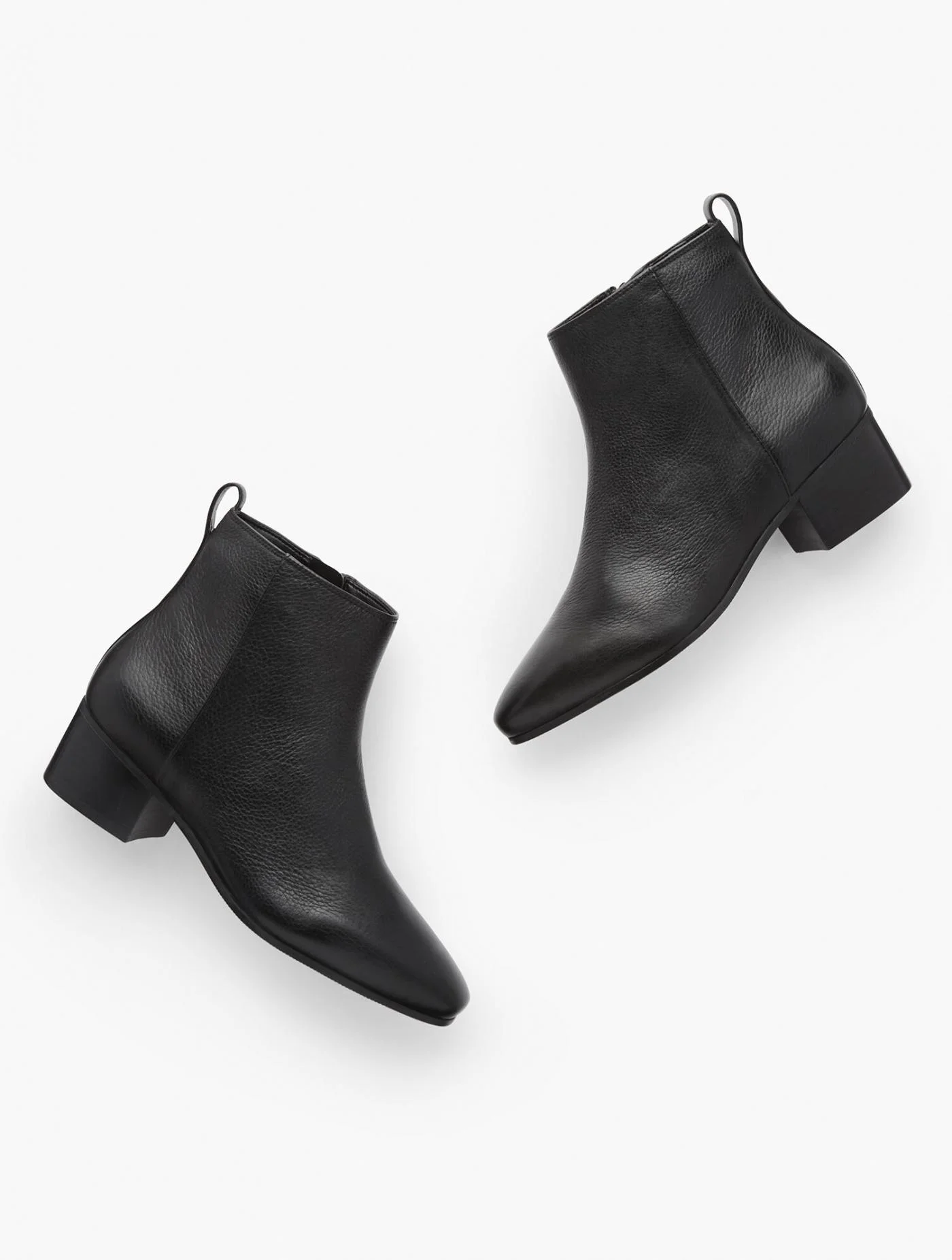 Boots | Dakota Ankle Boots &#8211; Pebbled Leather BLACK &#8211; Talbots Womens