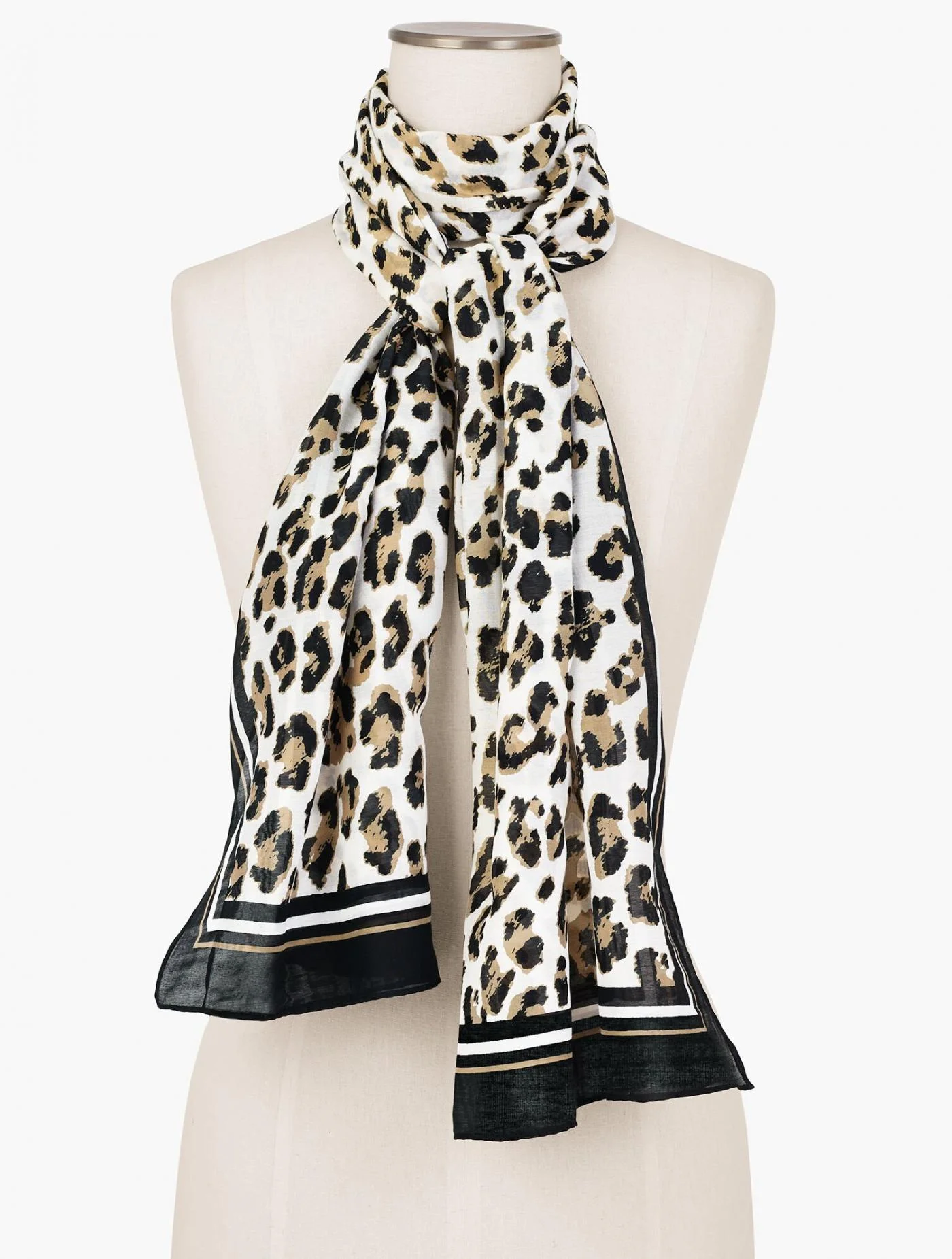 Scarves | Leopard Oblong Scarf IVORY MULTI &#8211; Talbots Womens