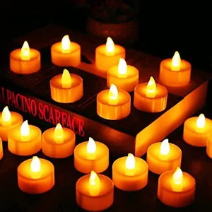 1222 Festival Decorative - LED Tealight Candles (White, 24 Pcs)