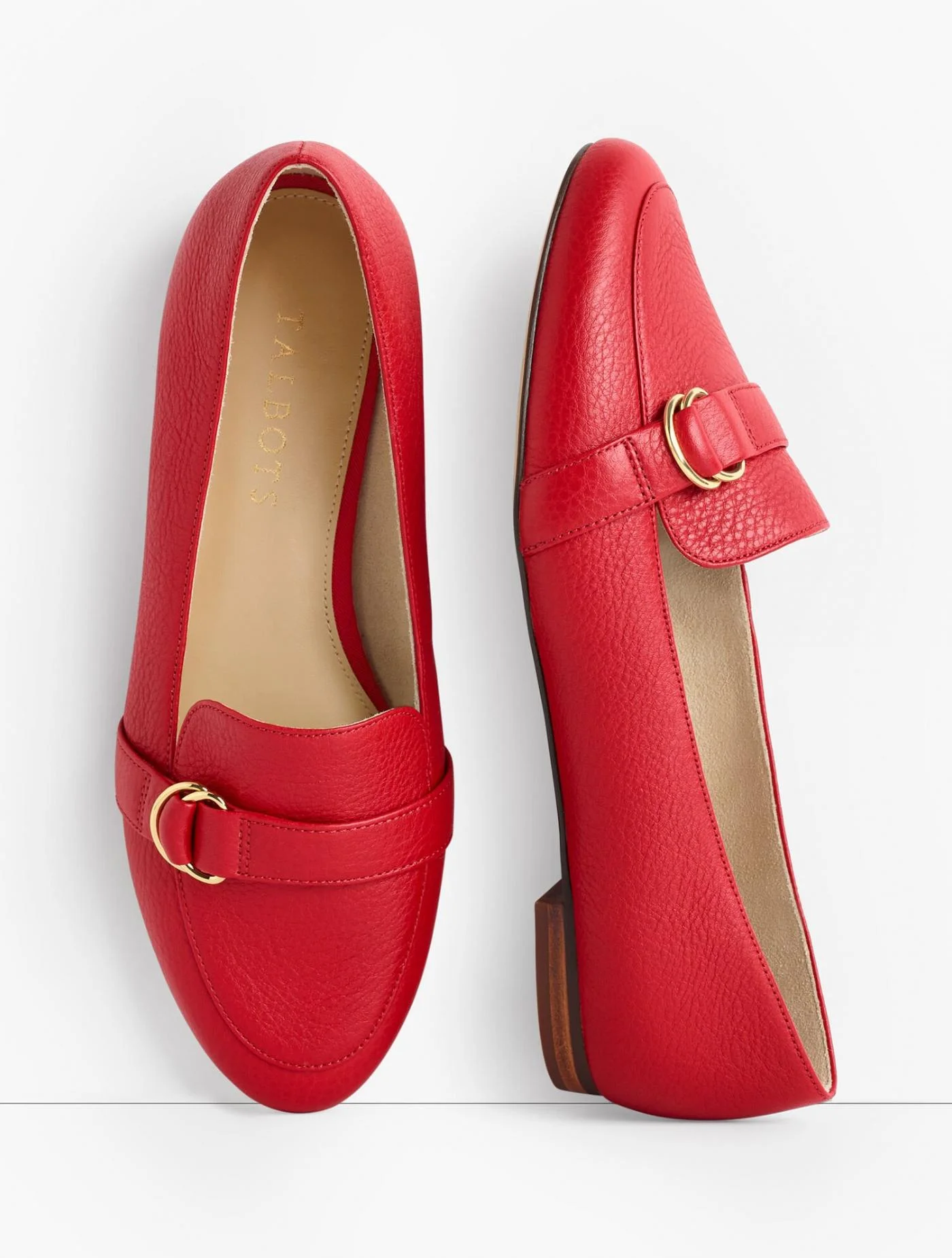 Flats | Ryan D-Ring Loafers &#8211; Tonal Webbing RED POP &#8211; Talbots Womens