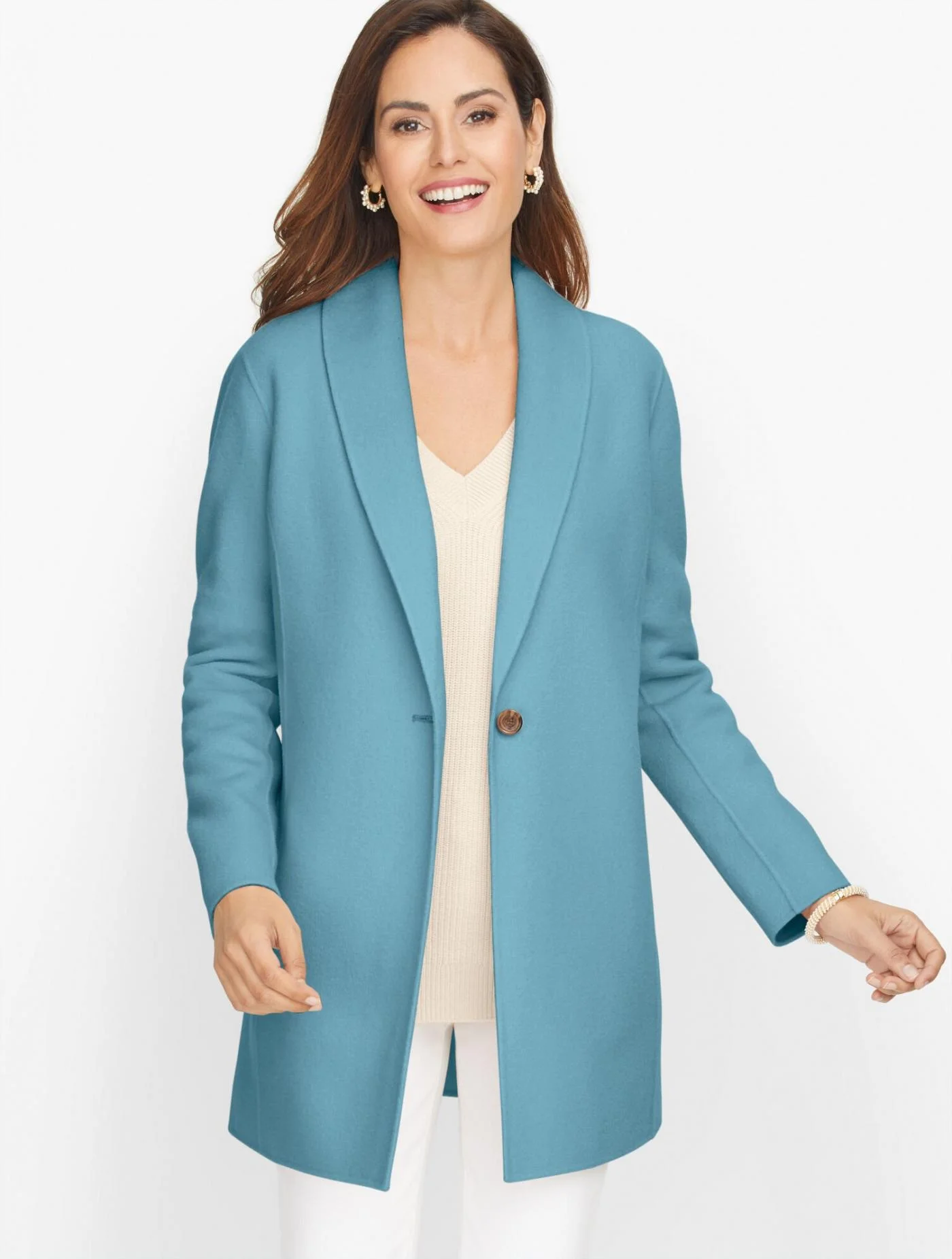 Jackets and Outerwear | Shawl Collar Double Face Blazer CORSICA SEA &#8211; Talbots Womens