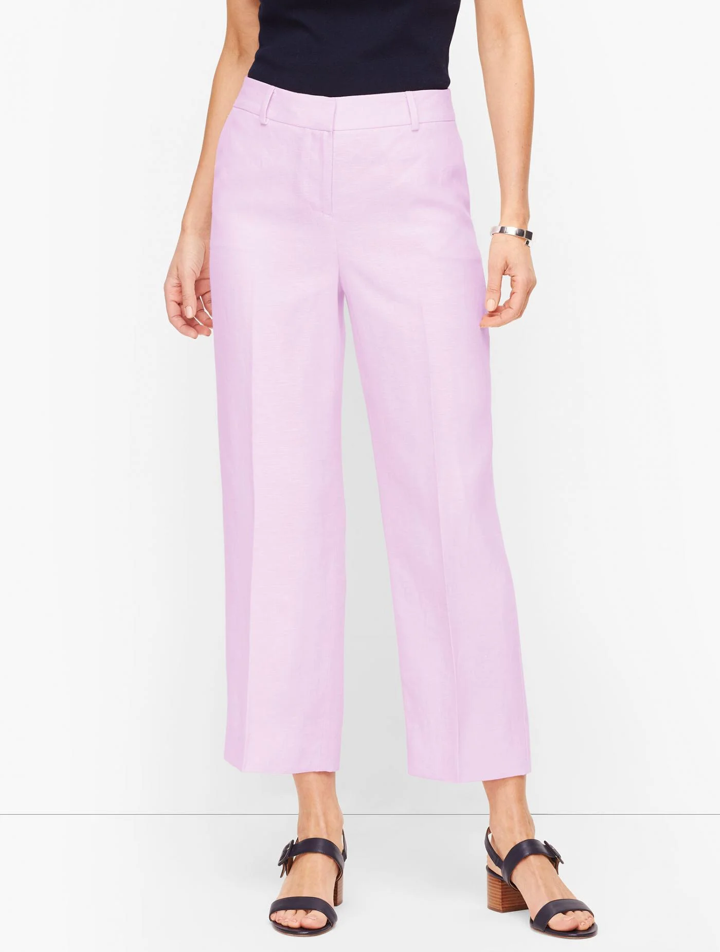 Pants | Linen Straight Leg Crop &#8211; Twill LT WISTERIA &#8211; Talbots Womens