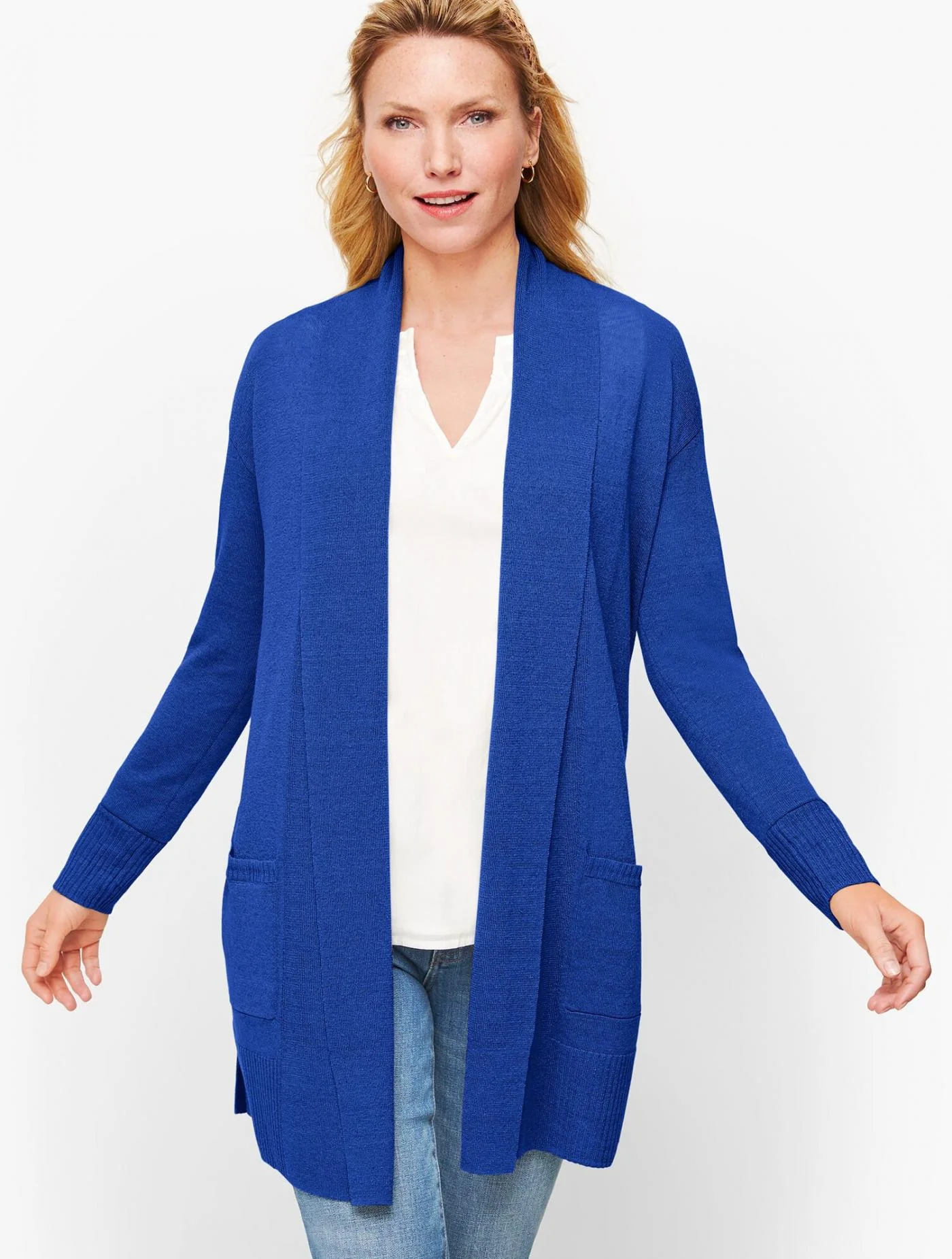 Sweaters | Shawl Collar Open Sweater MALIBLUE &#8211; Talbots Womens