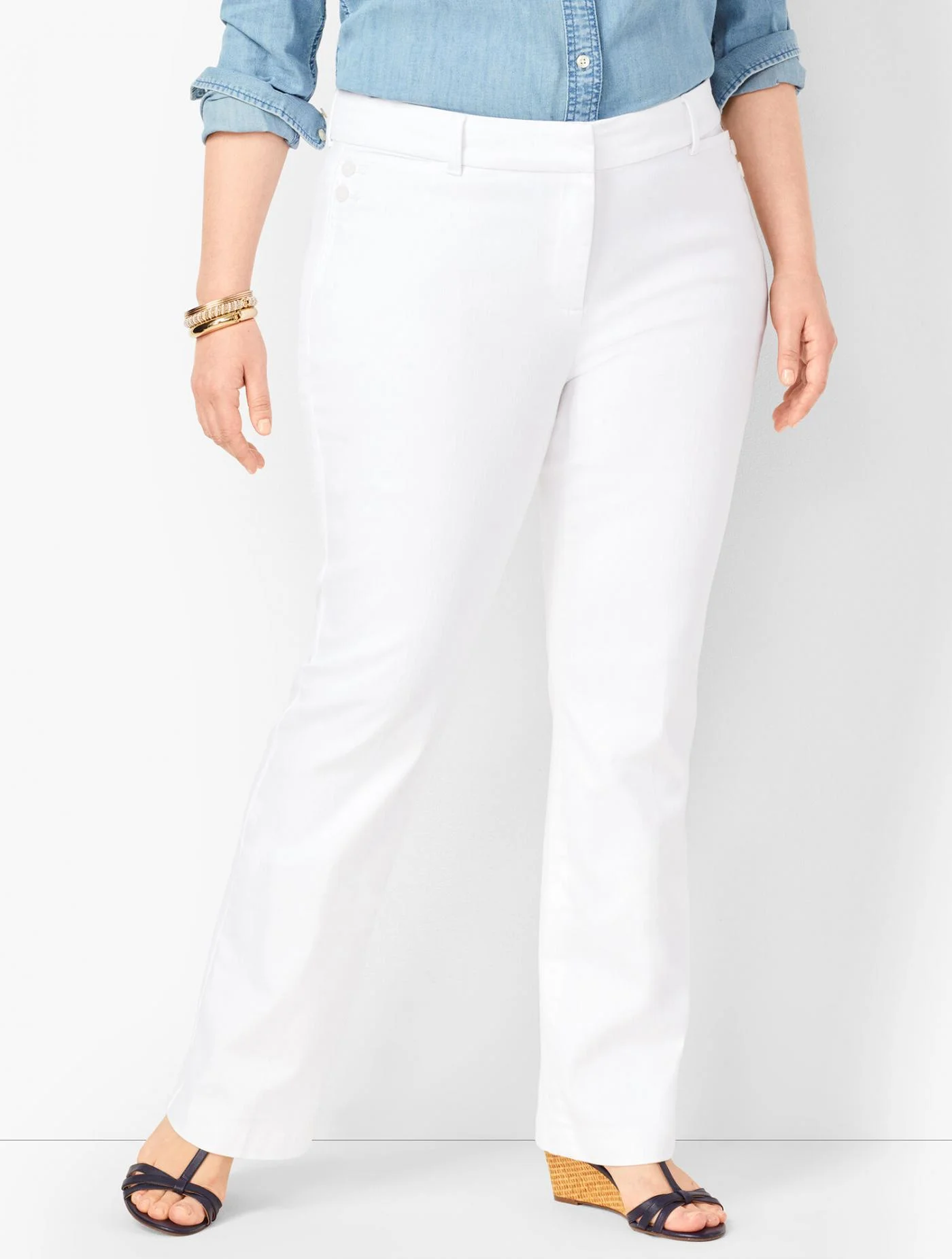 Jeans | High-Waist Denim Trousers WHITE &#8211; Talbots Womens