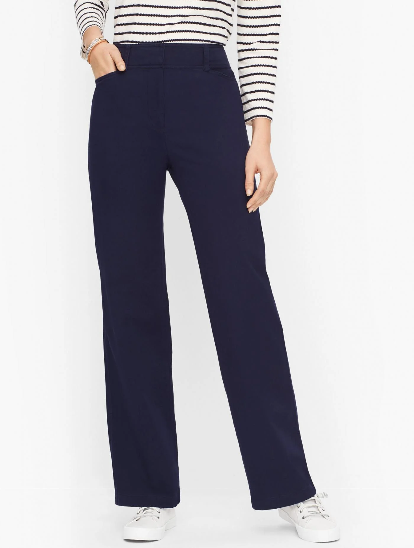 Pants | Twill Wide Leg Chinos INDIGO BLUE &#8211; Talbots Womens