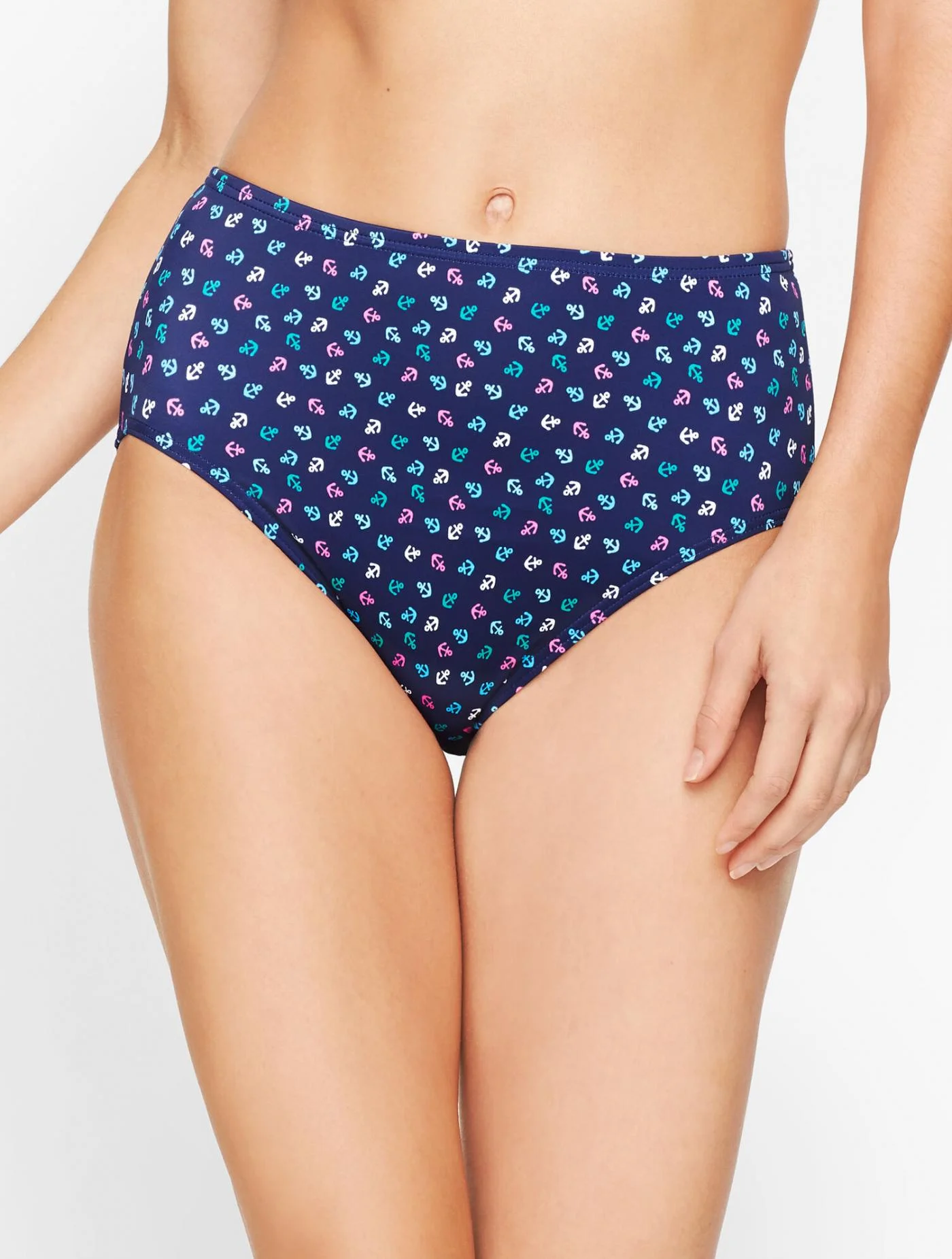 Swimwear | Miraclesuit&reg; Swim Brief &#8211; Tossed Anchors INDIA INK MULTI &#8211; Talbots Womens