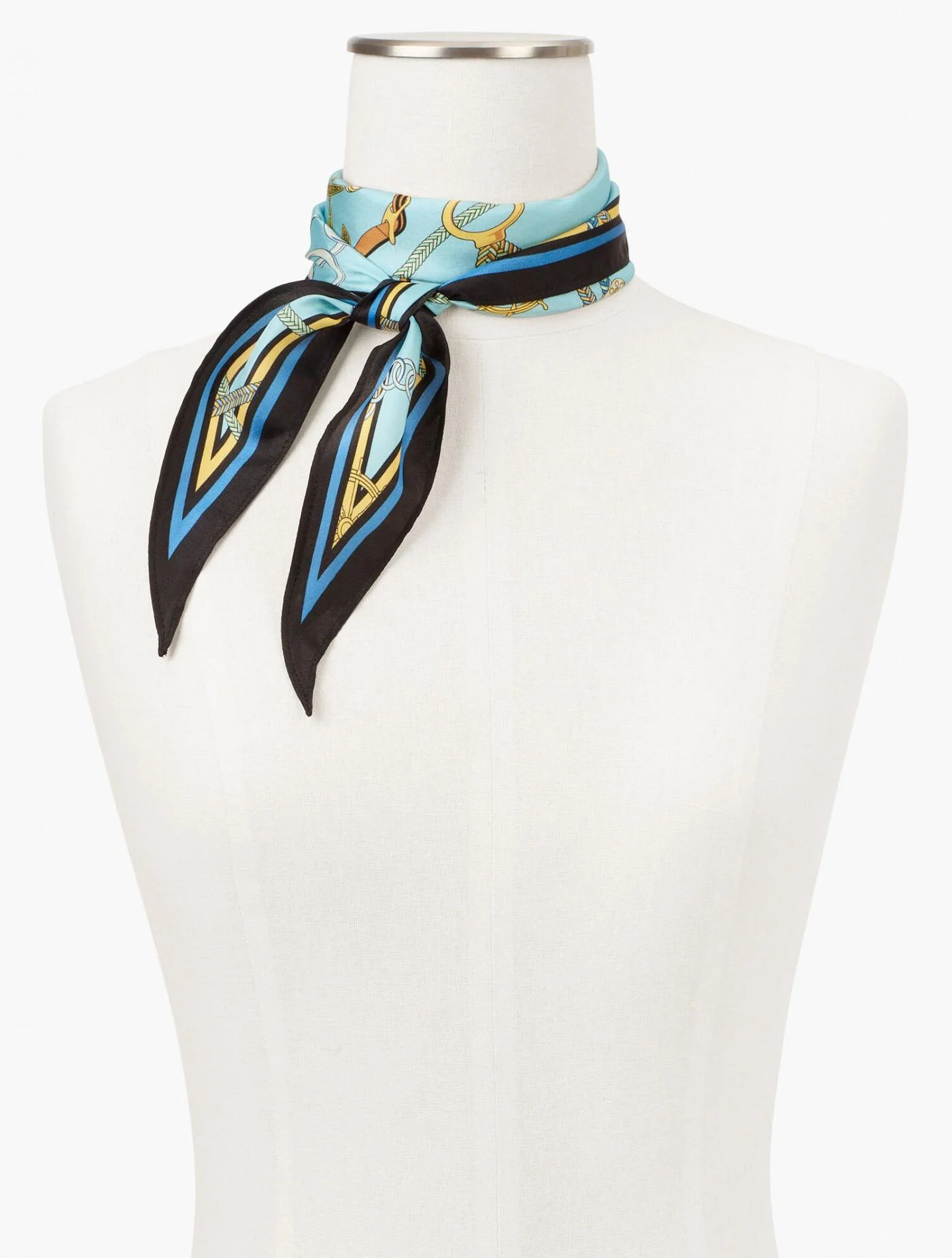 Scarves | Silk Nautical Print Diamond Scarf AQUA FROST MULTI &#8211; Talbots Womens