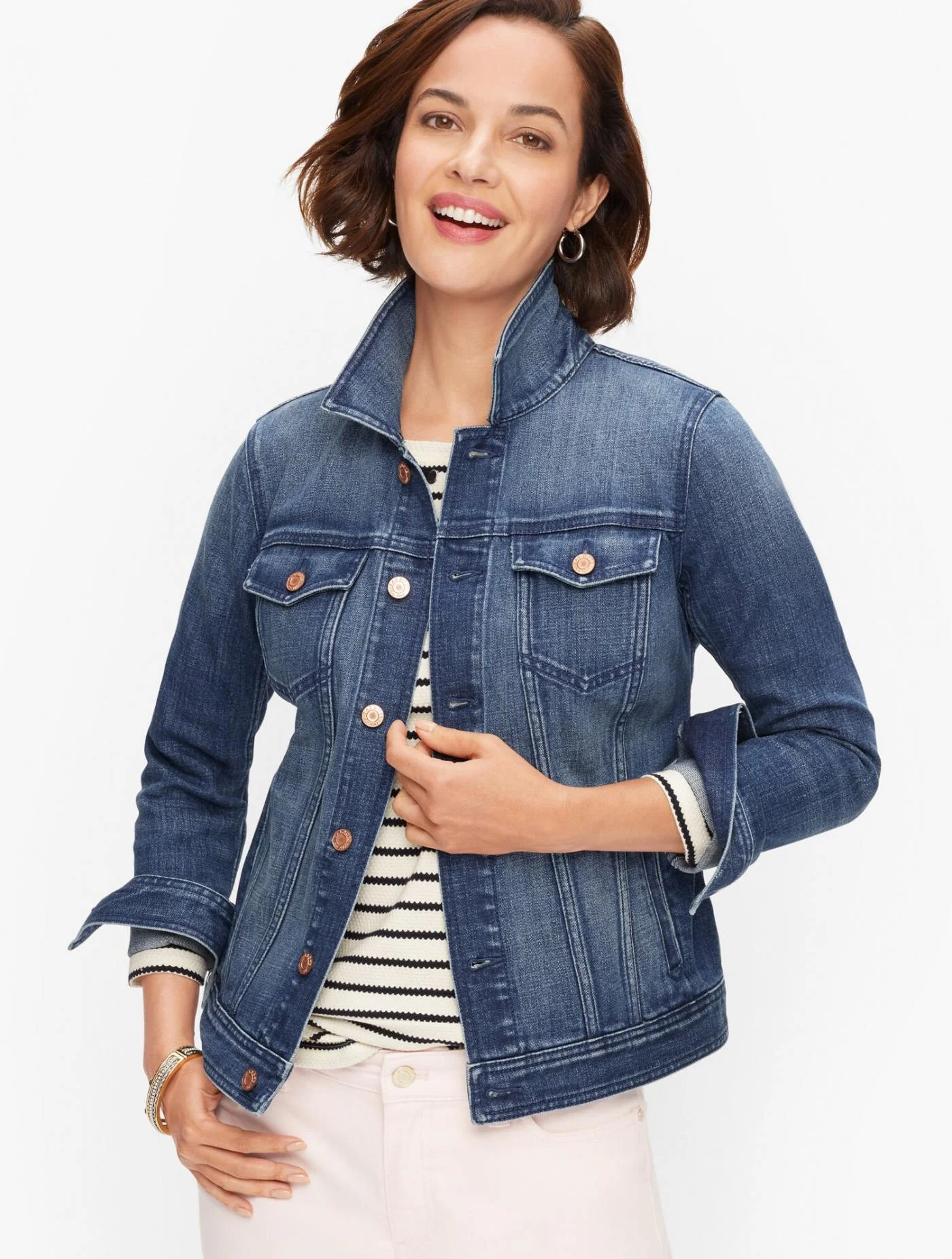 Jackets and Outerwear | Classic Jean Jacket &#8211; Elise Wash ELISE WASH &#8211; Talbots Womens