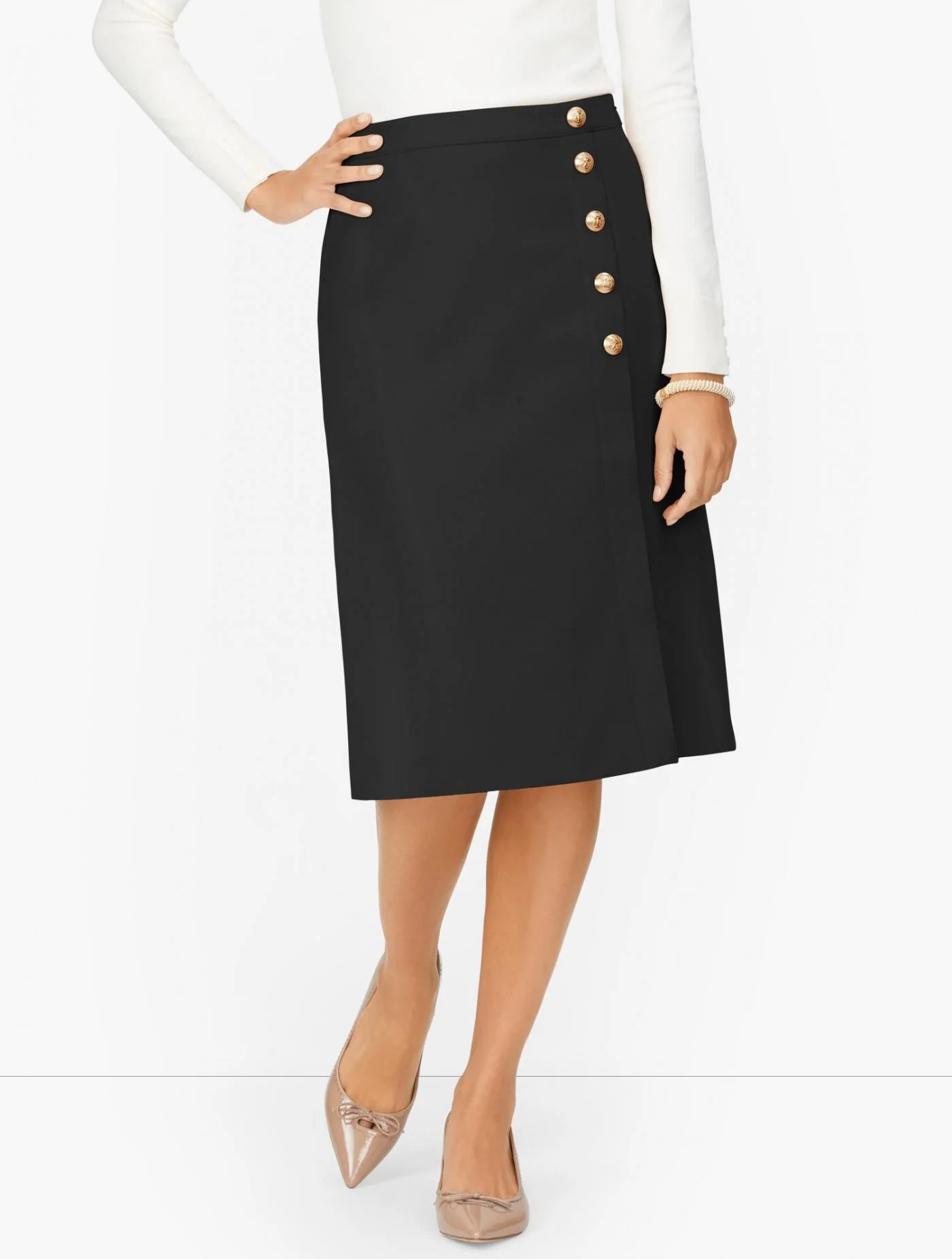 Skirts | Crepe Wrap Skirt BLACK &#8211; Talbots Womens