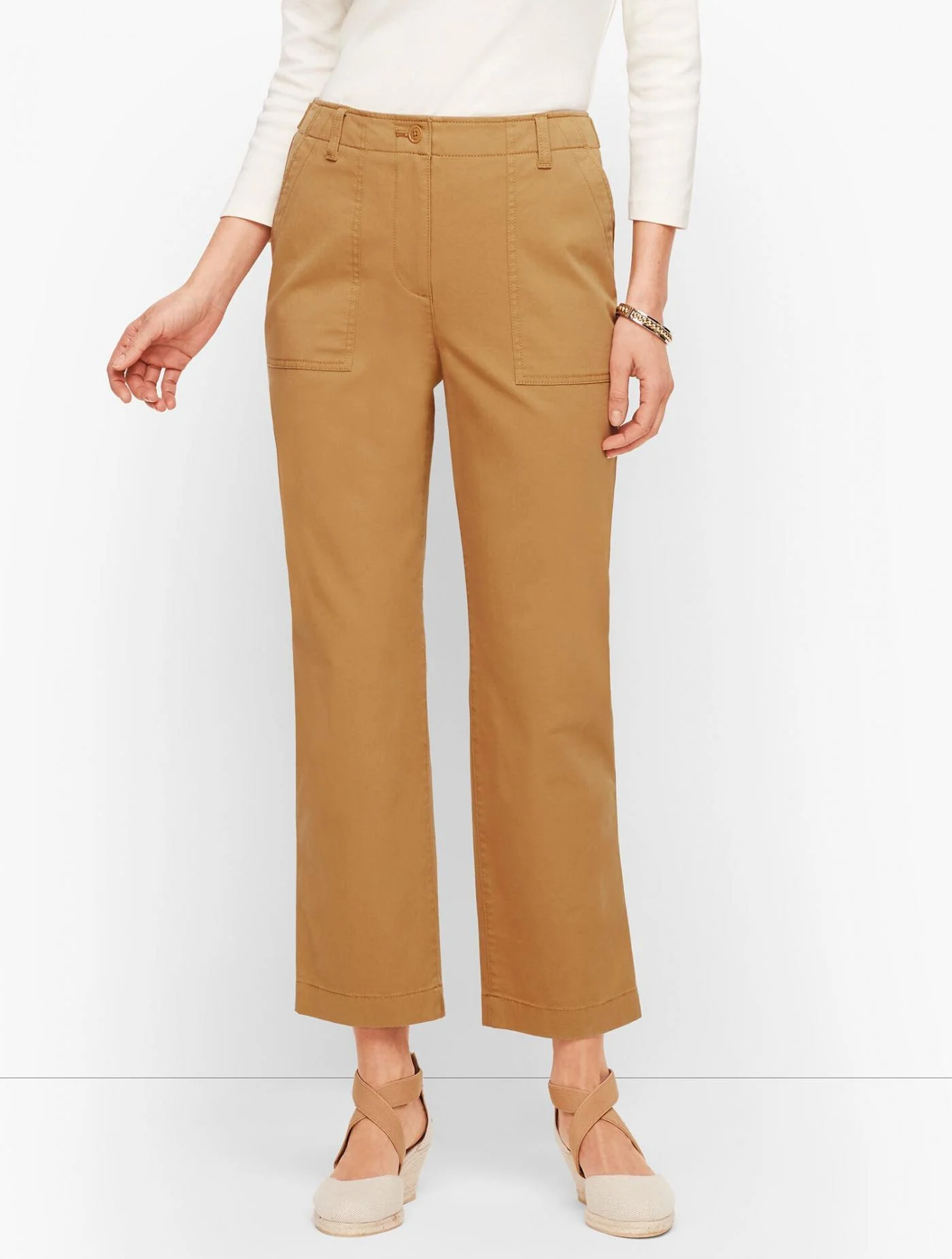 Pants | Patch Pocket Crop Chinos TOASTED BARLEY &#8211; Talbots Womens