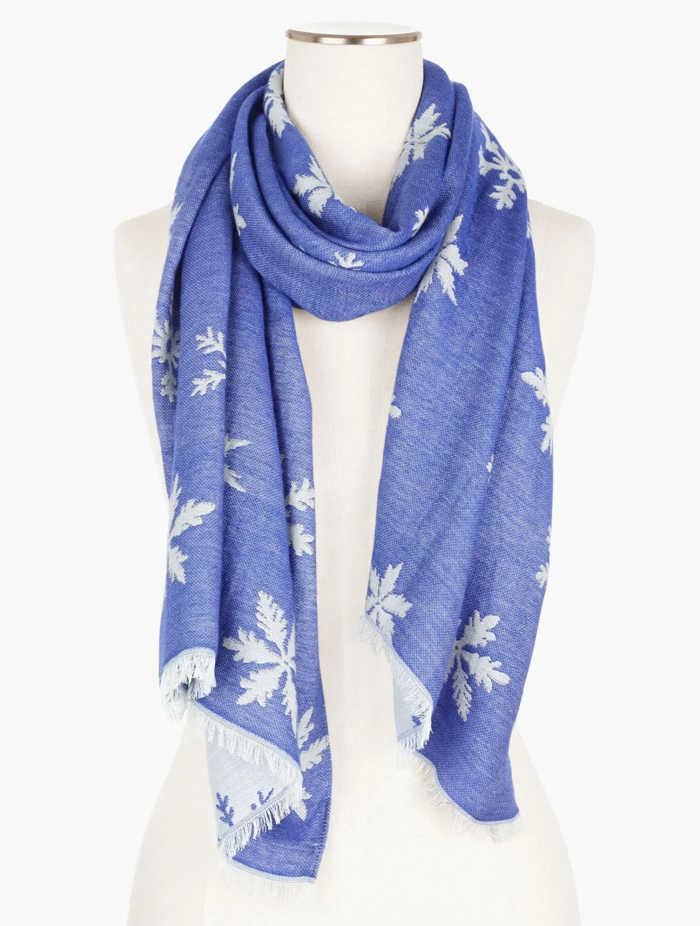 Scarves | Jacquard Snowflake Print Oblong Scarf ULTRAMARINE BLUE MULTI &#8211; Talbots Womens