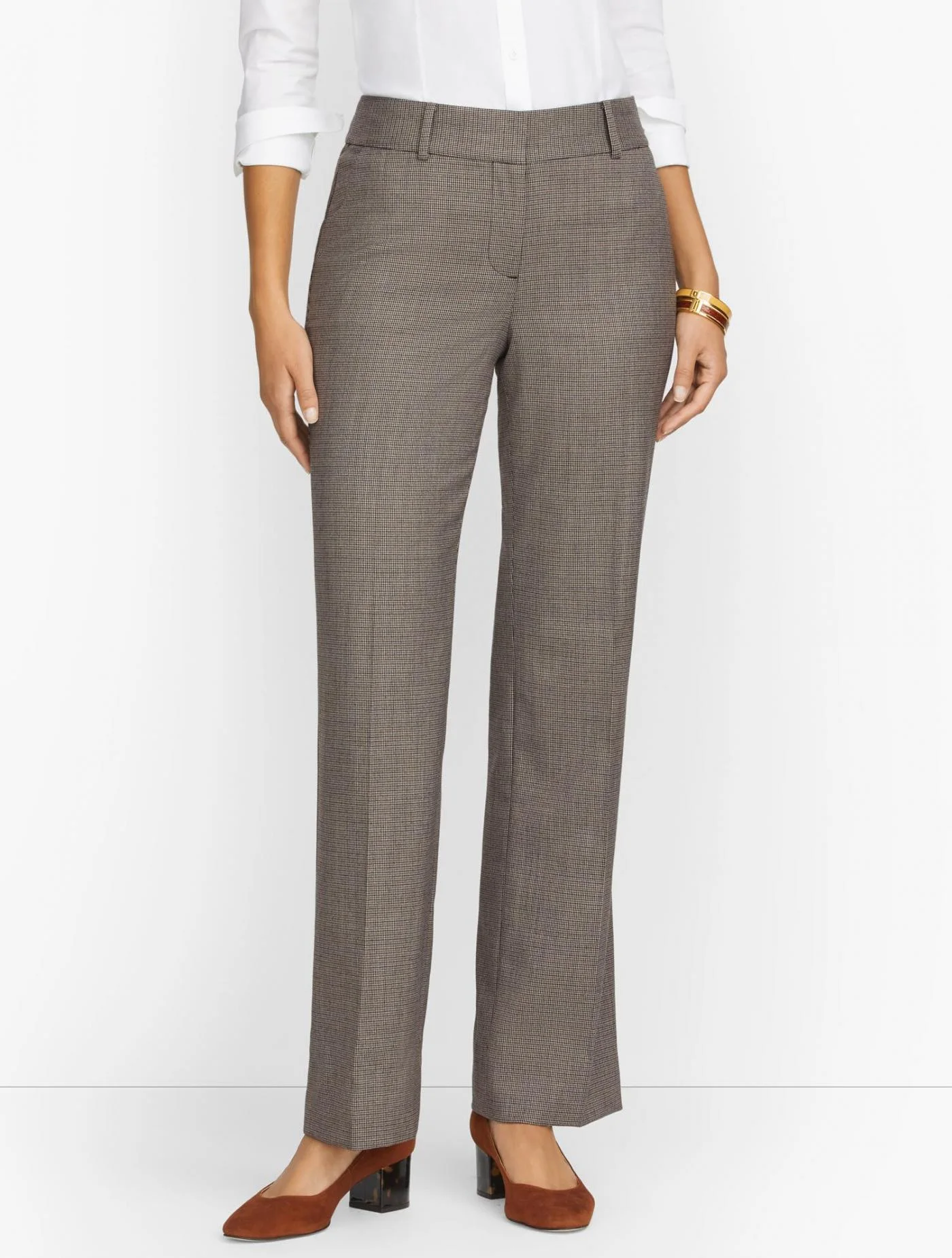 Pants | Talbots Newport Pants &#8211; Houndstooth RUSSET MULTI &#8211; Talbots Womens