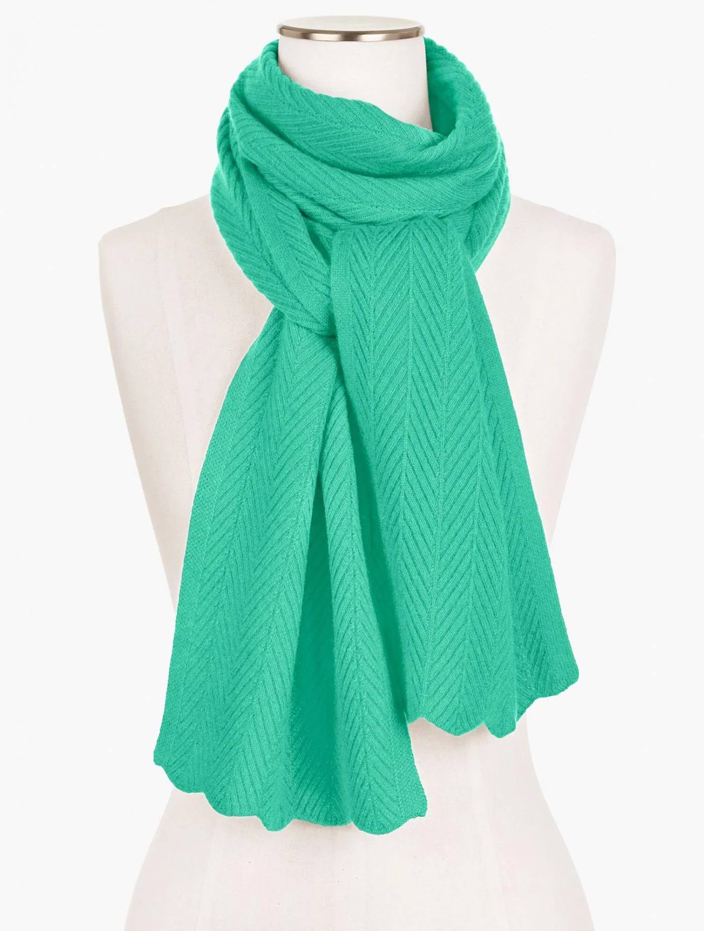 Scarves | Cashmere Chevron Stitch Scarf PALE JADE &#8211; Talbots Womens