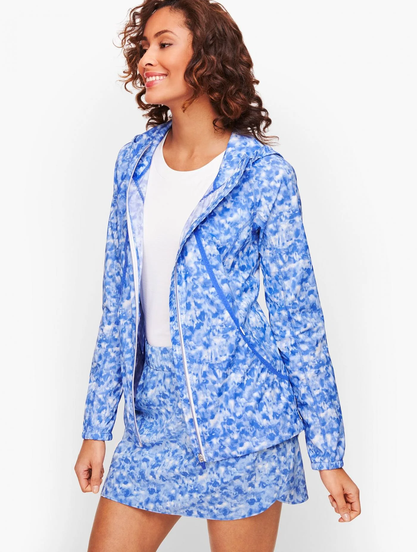 Jackets and Outerwear | Water Resistant Tie Dye Jacket  MALIBLUE &#8211; Talbots Womens