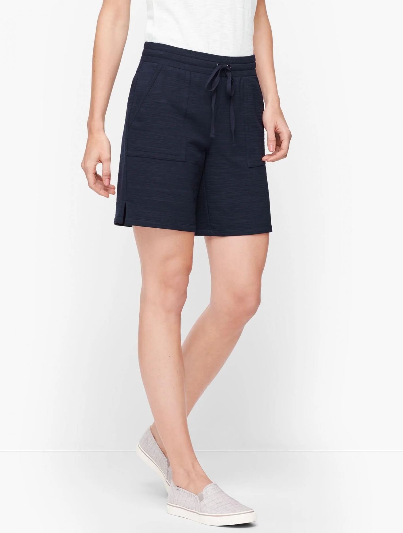 Shorts | UPF 50+ Slub Terry Shorts &#8211; Colors INDIGO BLUE &#8211; Talbots Womens