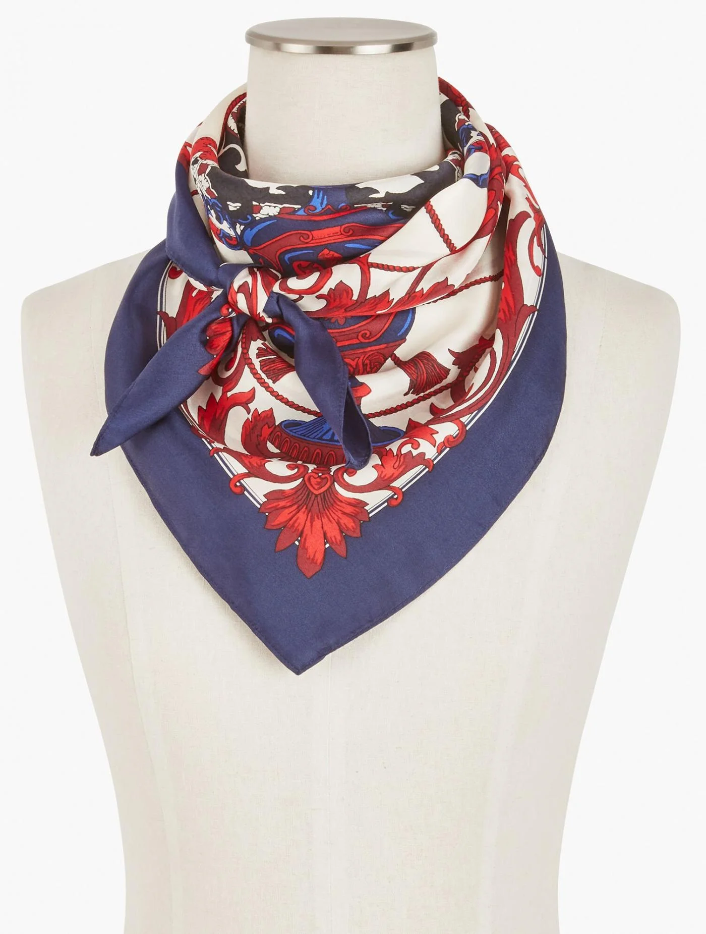 Scarves | Silk Square Medallion Scarf IVORY MULTI &#8211; Talbots Womens