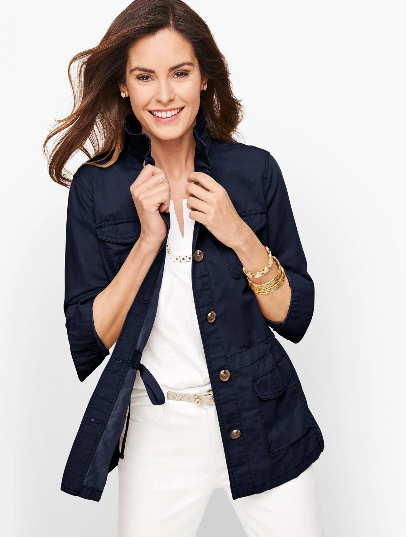 Jackets and Outerwear | Classic Casual Jacket INDIGO &#8211; Talbots Womens