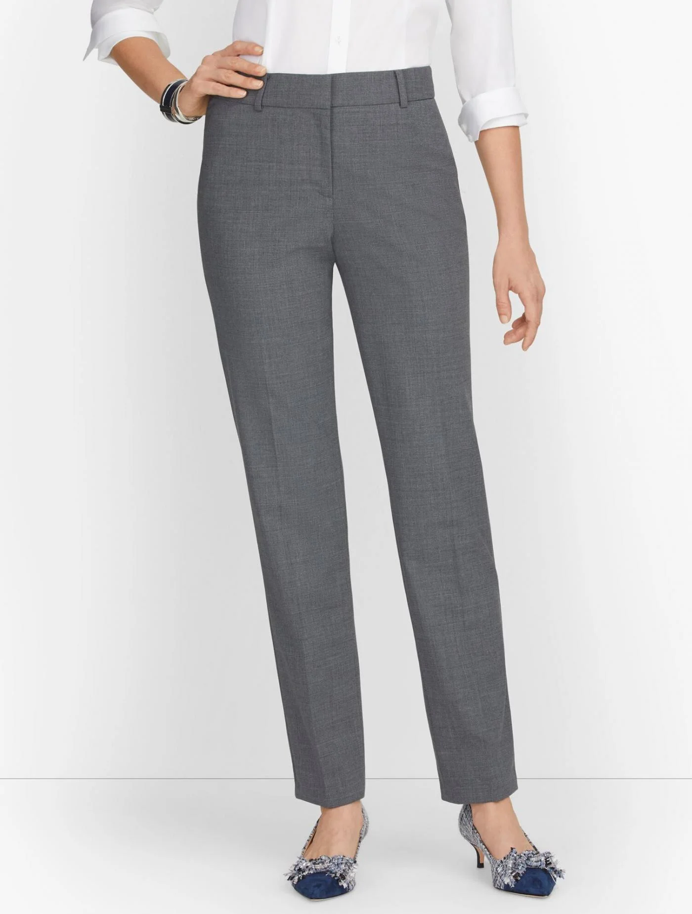 Pants | Luxe Wool Straight Leg Pants &#8211; Grey M&eacute;lange GREY MELANGE &#8211; Talbots Womens