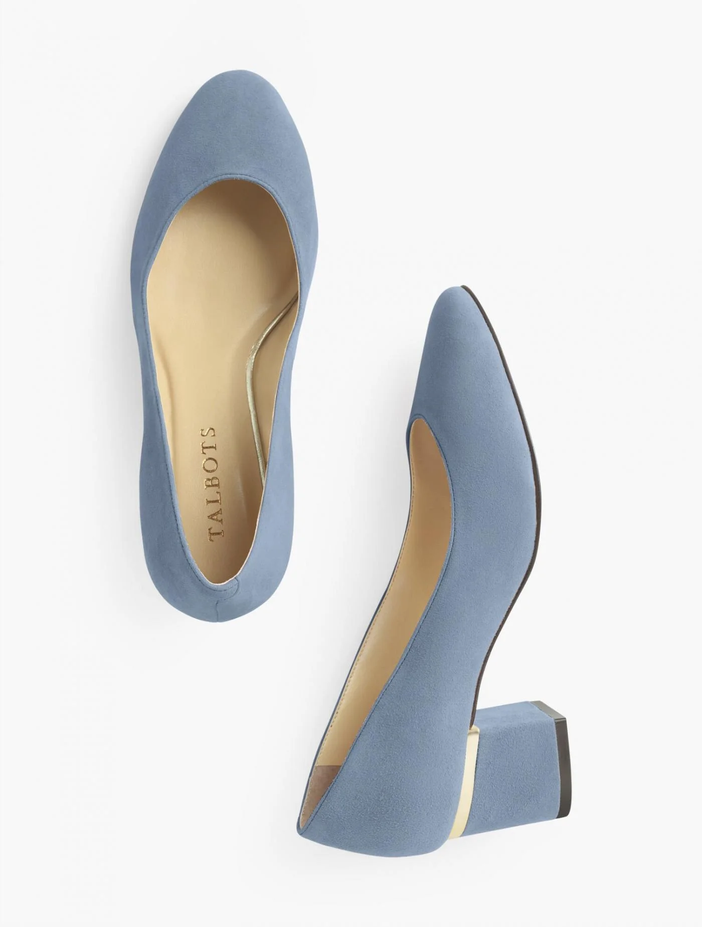 Heels | Isa Suede Block Heel Pumps DARK DENIM &#8211; Talbots Womens