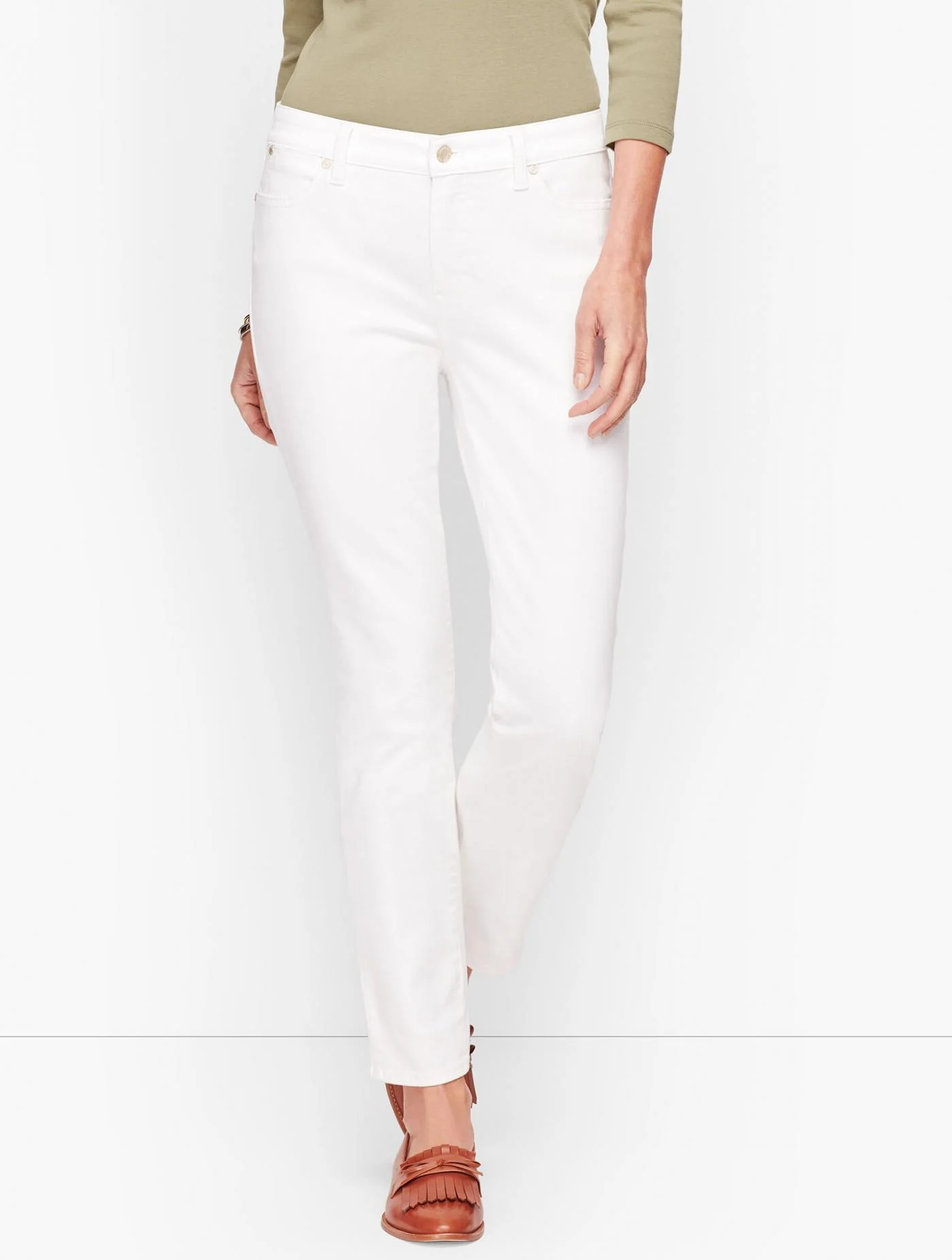 Jeans | Slim Ankle Jeans &#8211; Colored WHITE &#8211; Talbots Womens